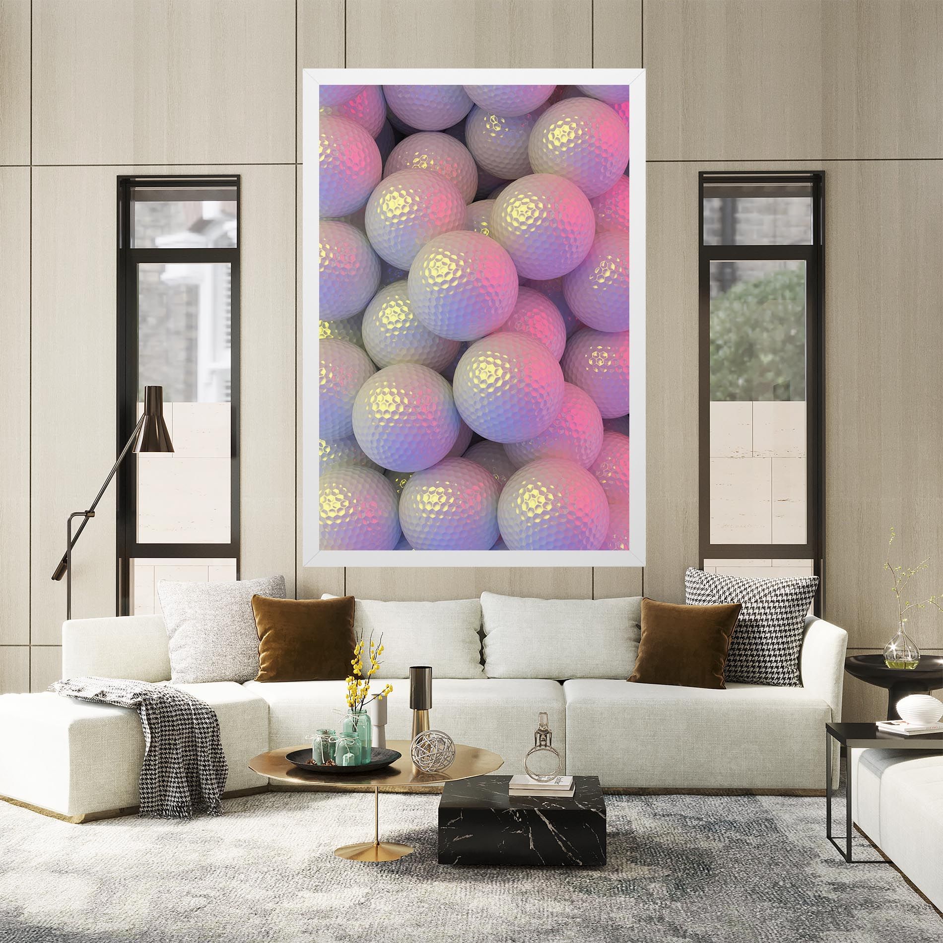 Purple Light Golf Ball mockup 2