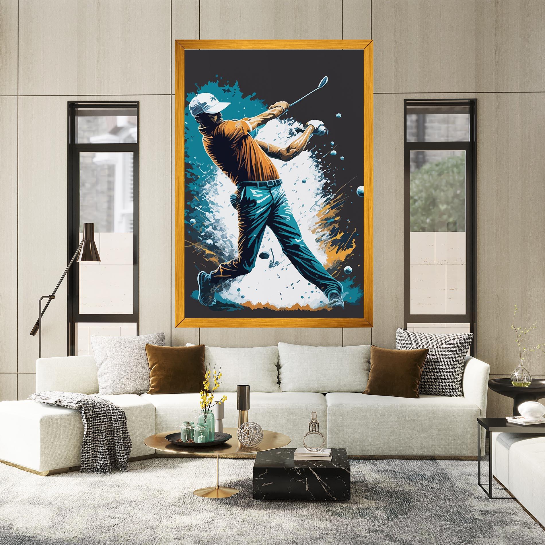 Leinwandbild Golf On Grey mockup 2