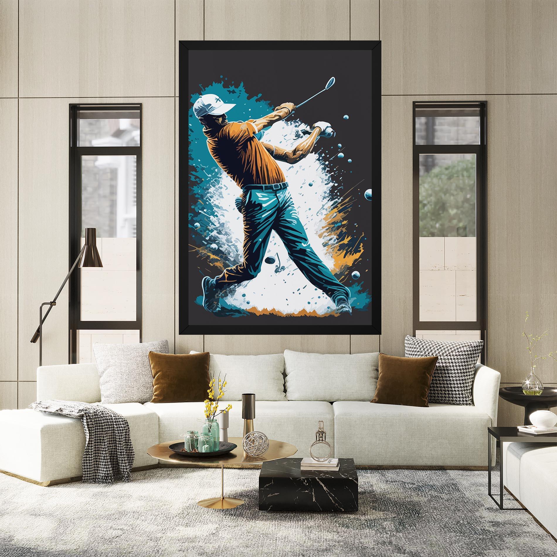 Leinwandbild Golf On Grey mockup 2