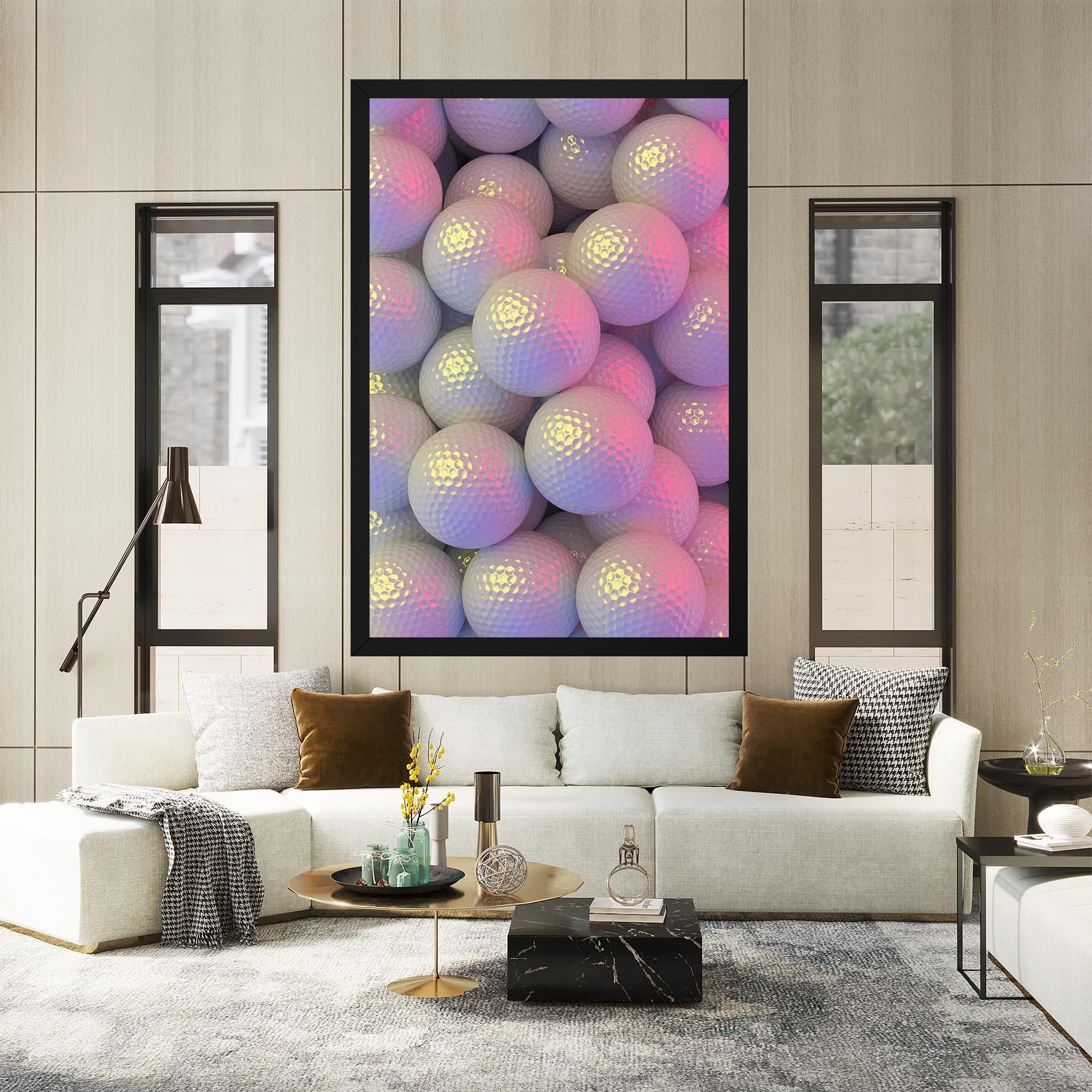 Leinwandbild Purple Light Golf Ball mockup 2