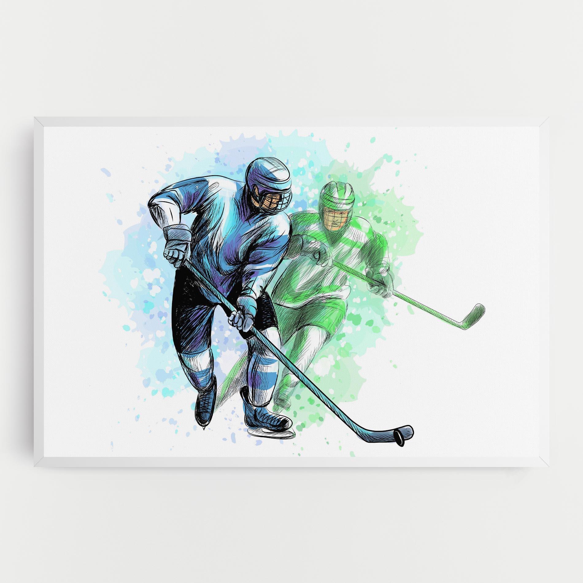 Leinwandbild Green Blue Hockey mockup 0