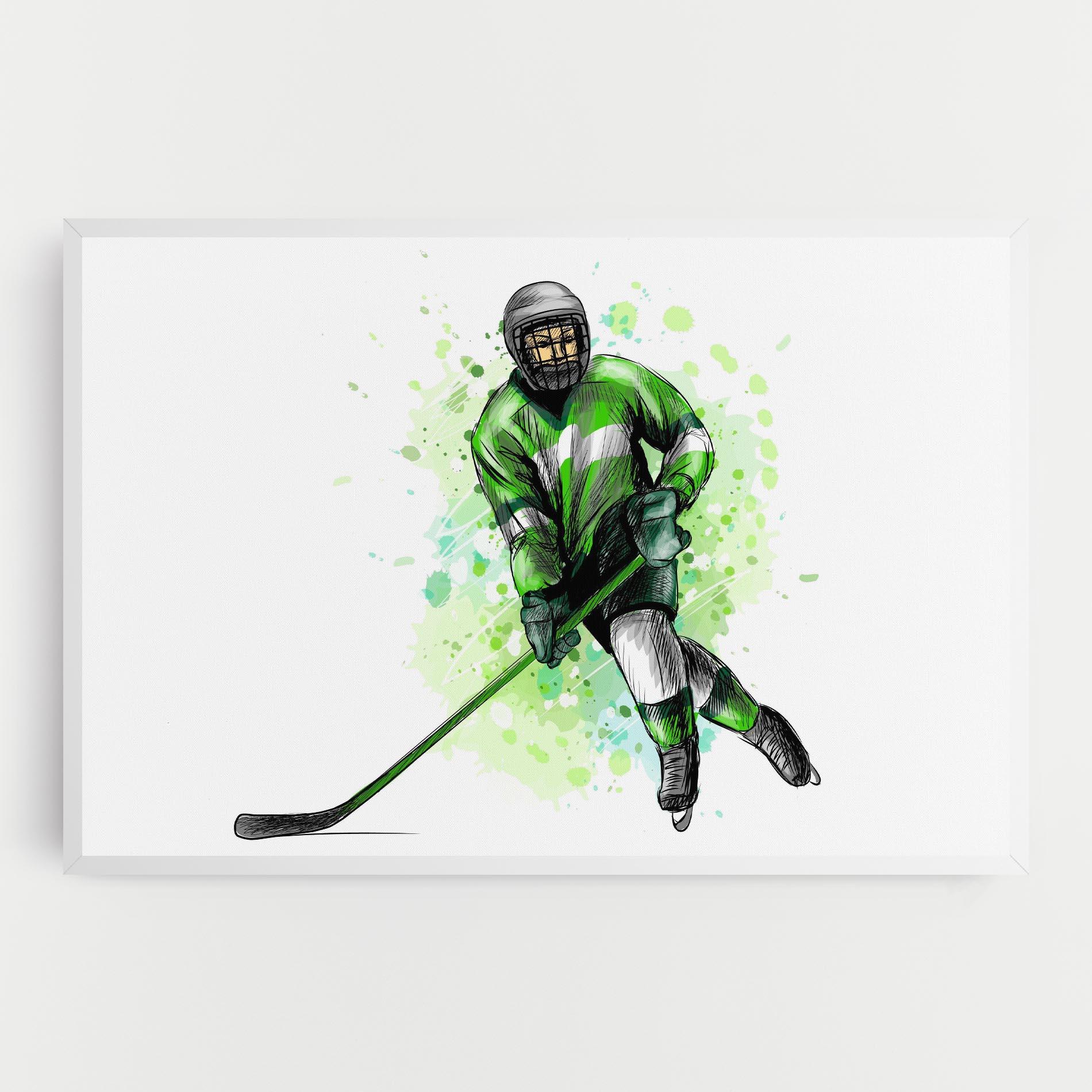 Leinwandbild Green Hockey mockup 0