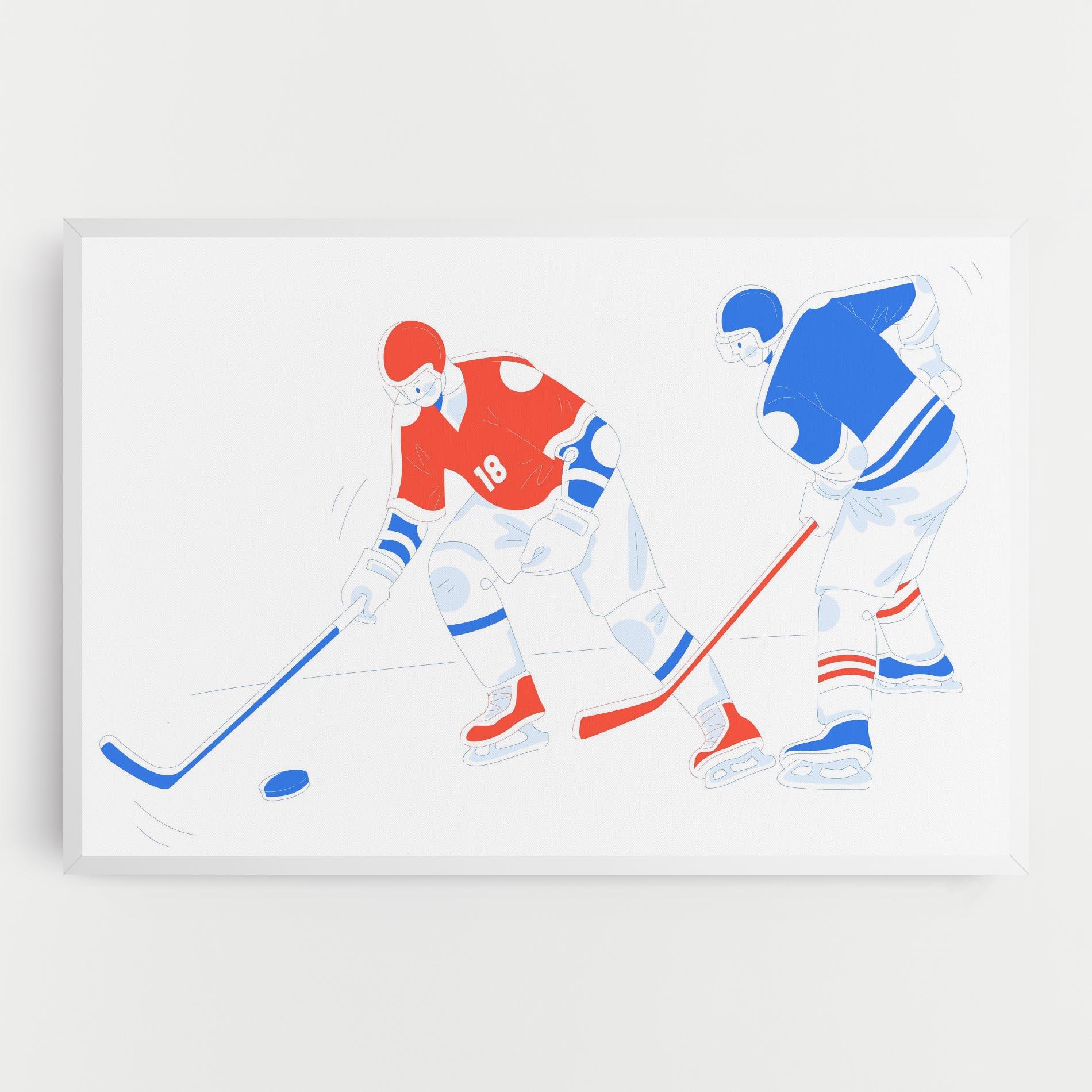 Leinwandbild Orange Blue Hockey mockup 0