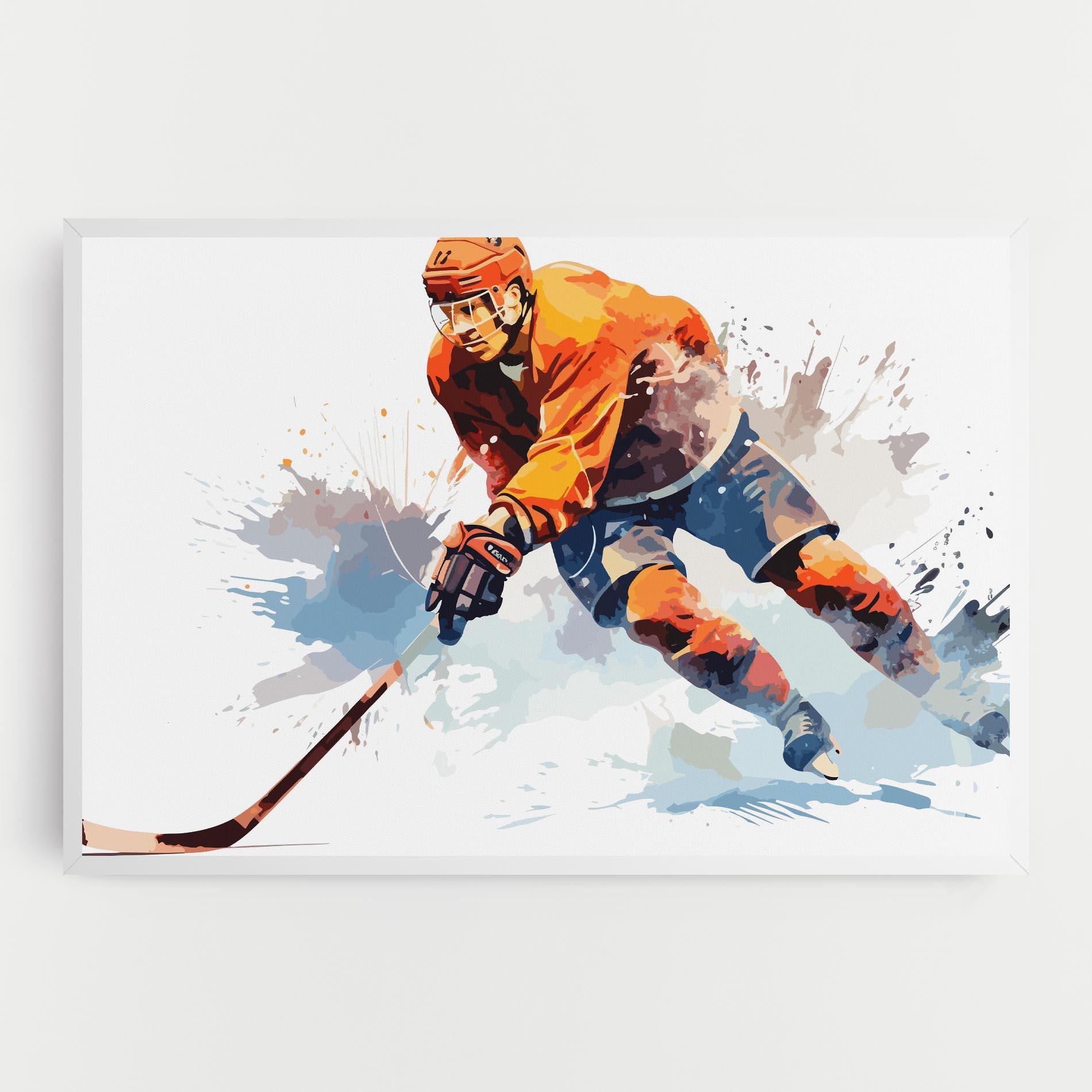 Leinwandbild Orange Hockey mockup 0