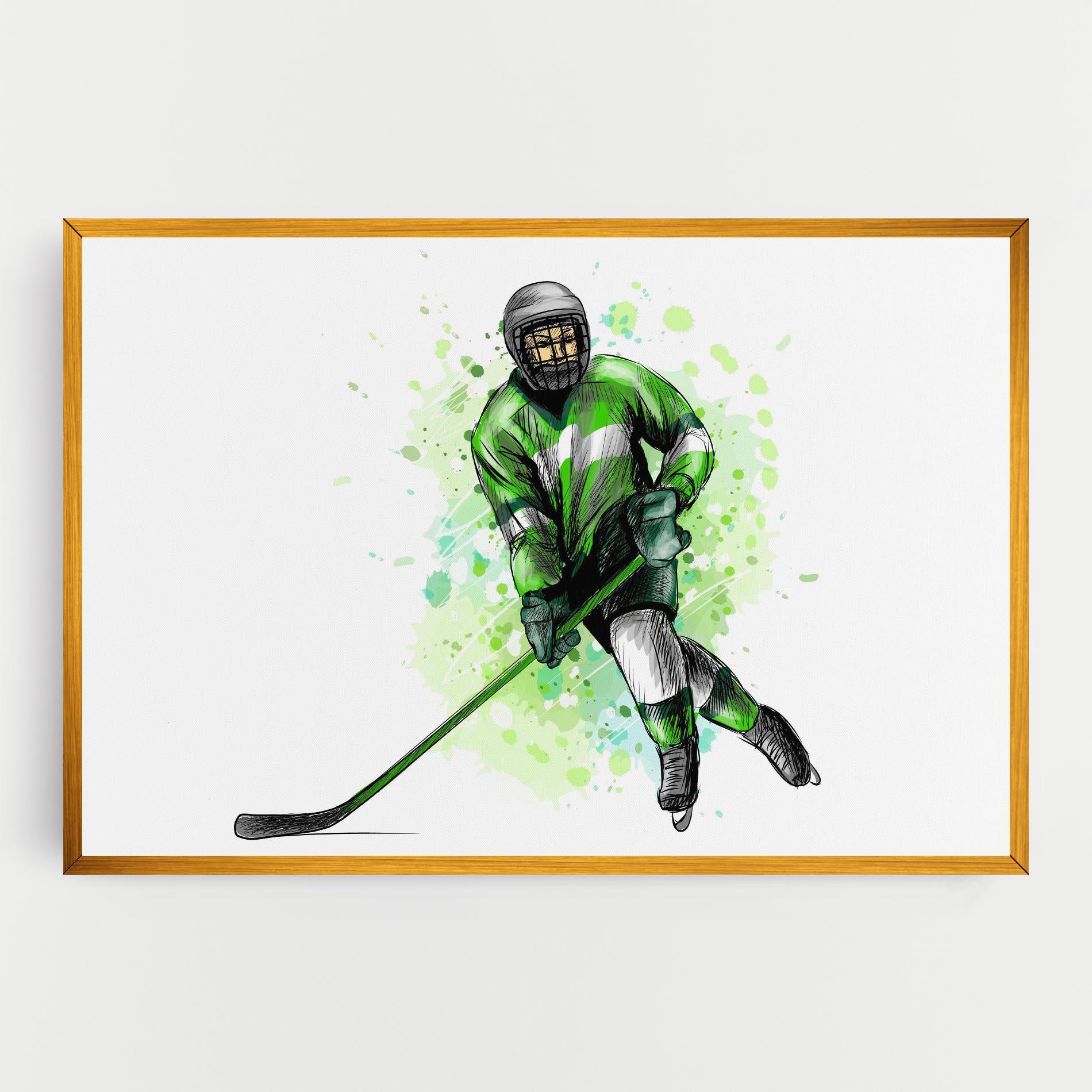 Leinwandbild Green Hockey mockup 0