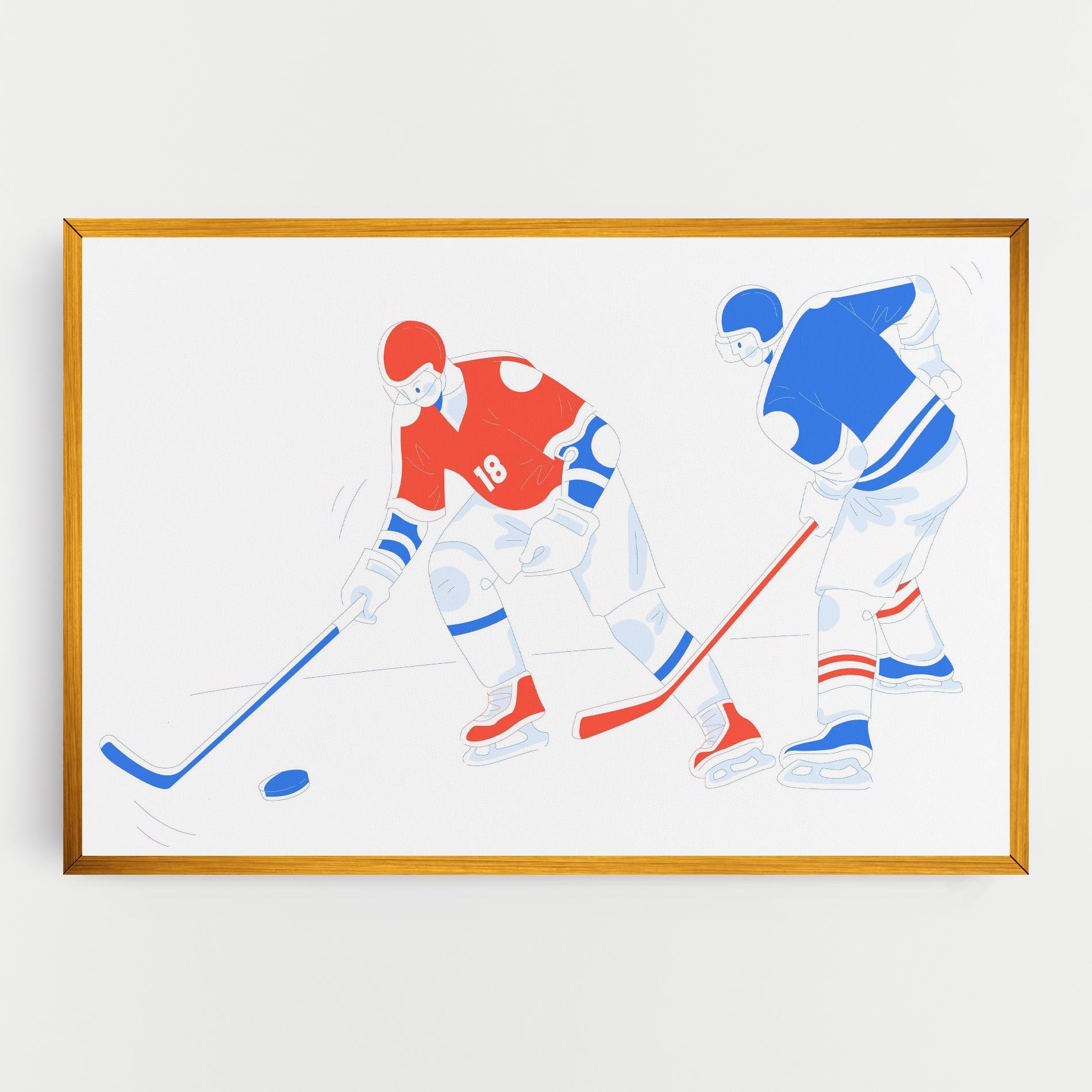 Leinwandbild Orange Blue Hockey mockup 0