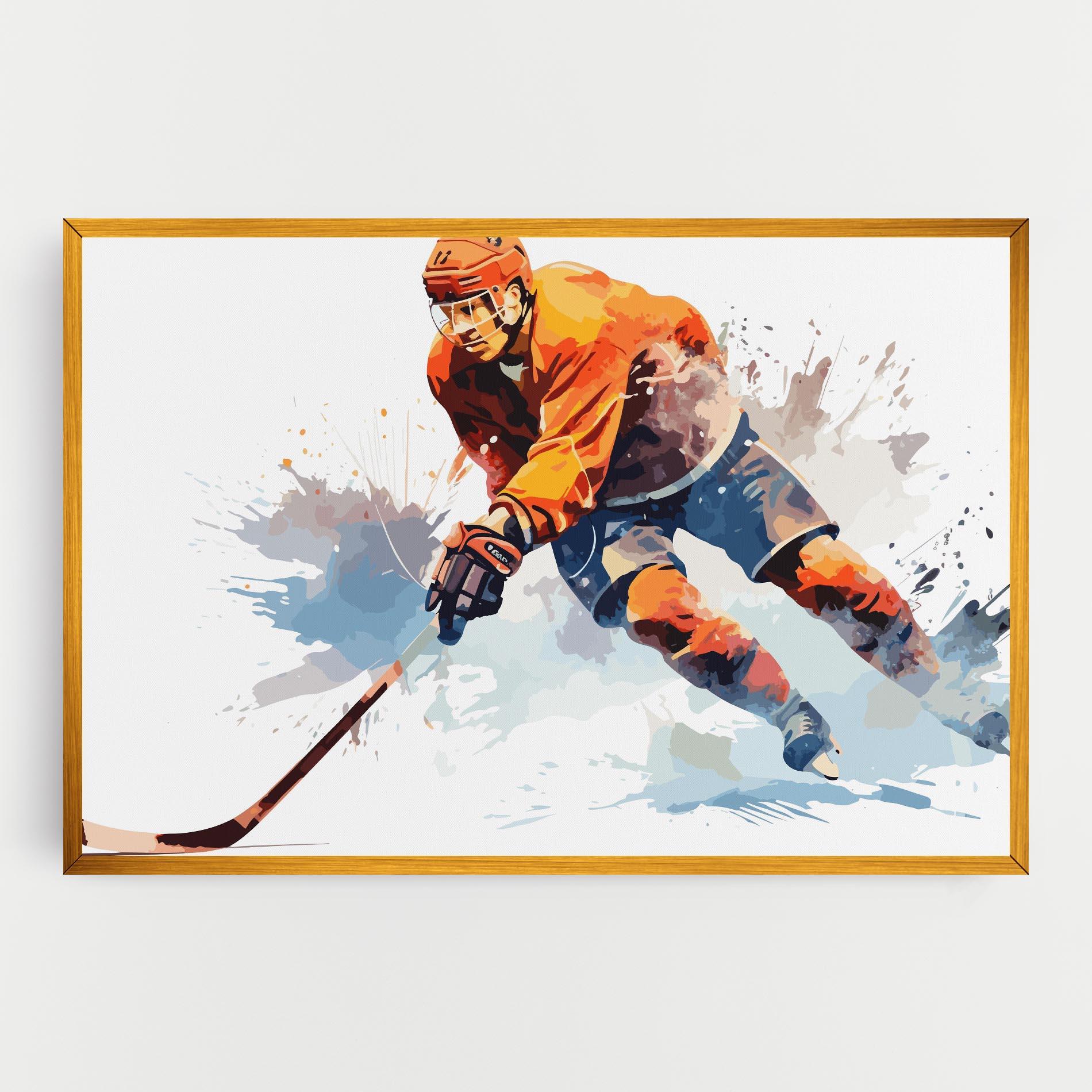 Leinwandbild Orange Hockey mockup 0