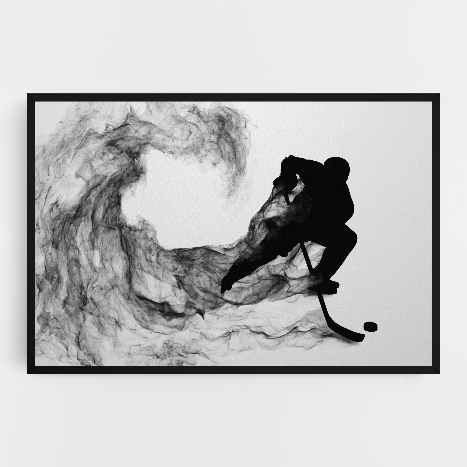 Leinwandbild Black Smoke Hockey mockup 0