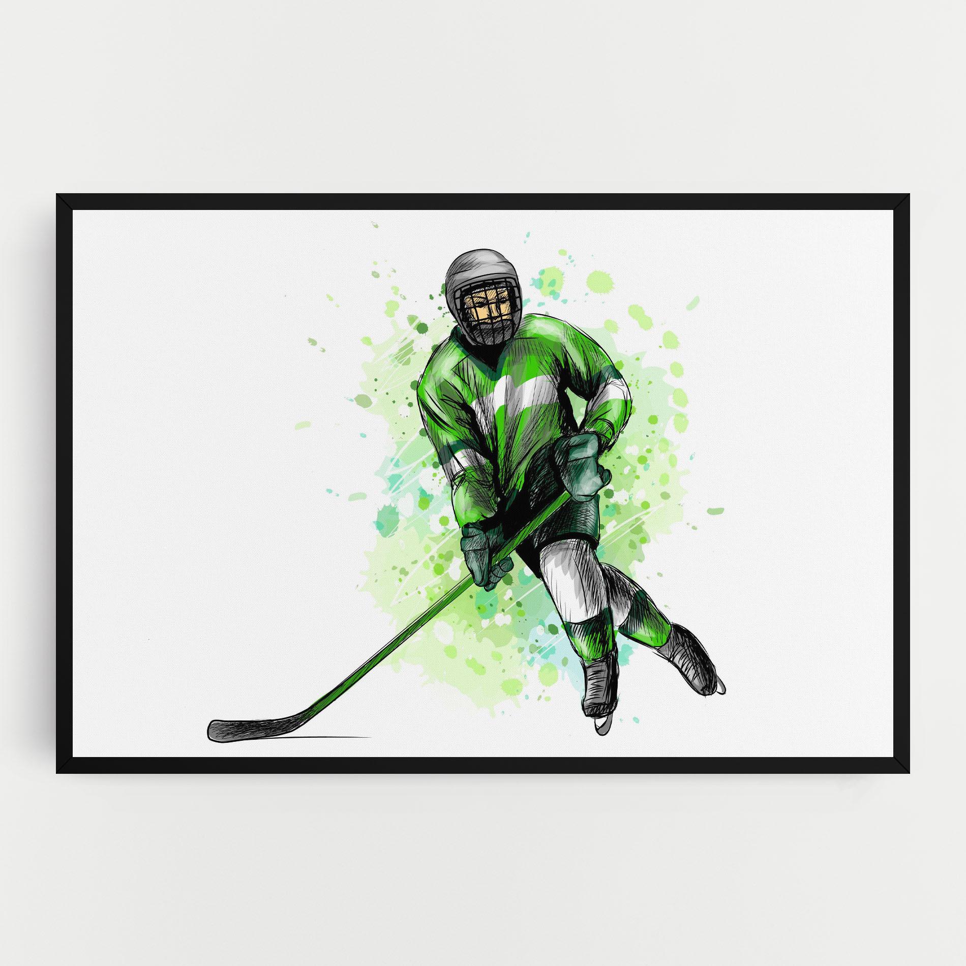 Leinwandbild Green Hockey mockup 0