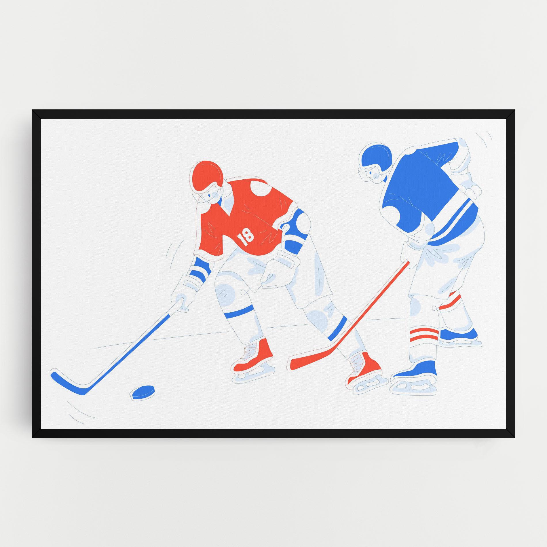 Leinwandbild Orange Blue Hockey mockup 0