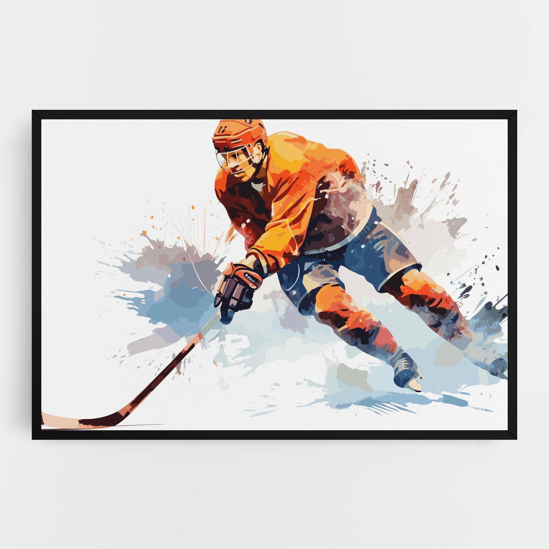 Leinwandbild Orange Hockey mockup 0