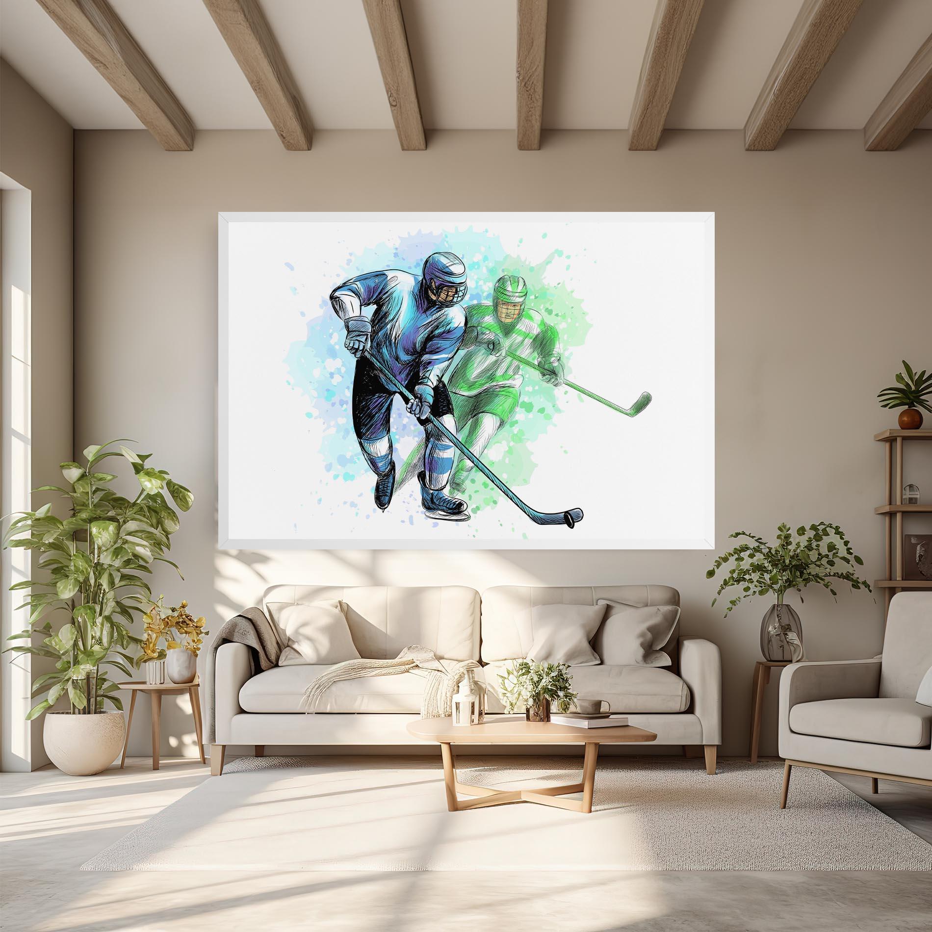 Leinwandbild Green Blue Hockey mockup 6