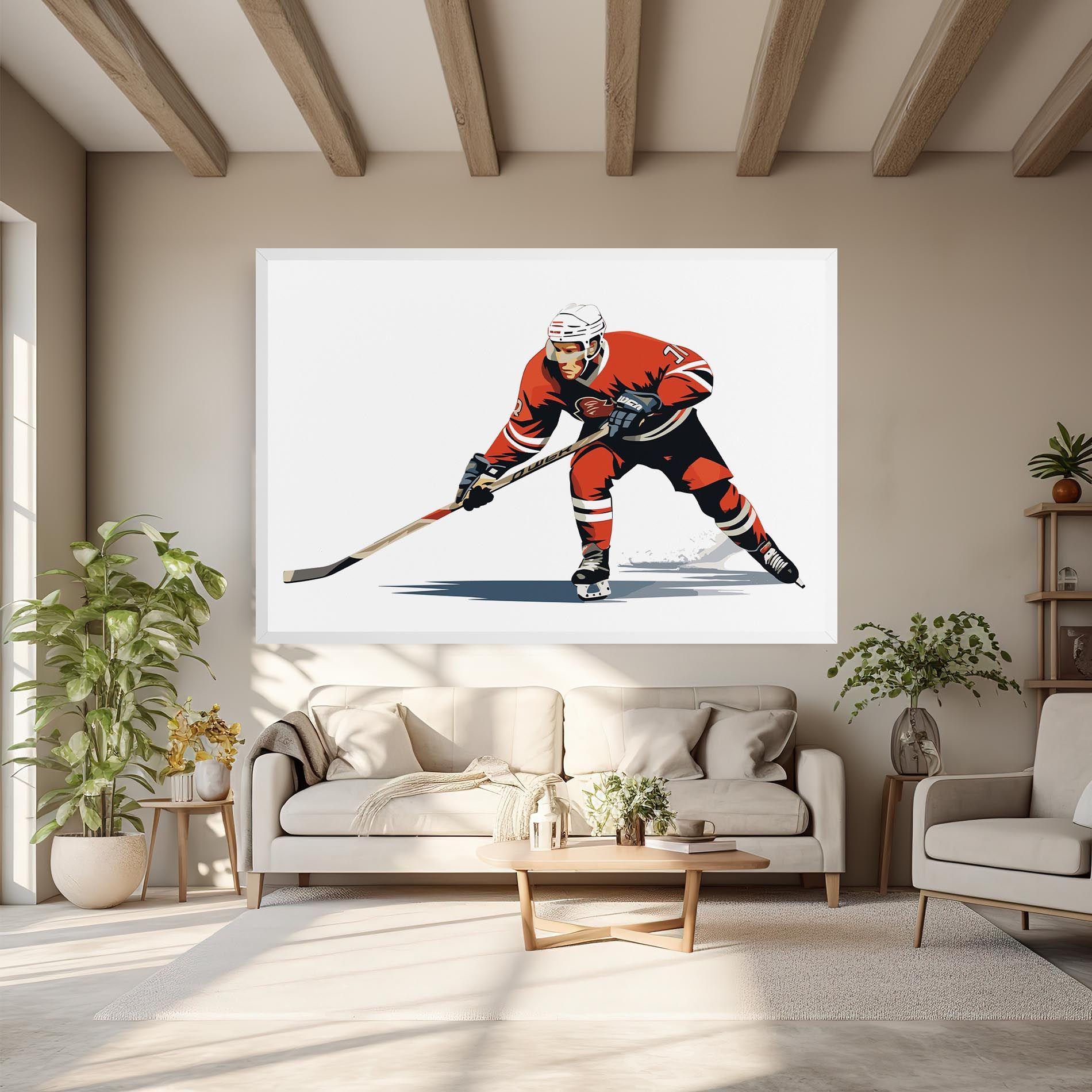 Hockey Orange Player mockup 6