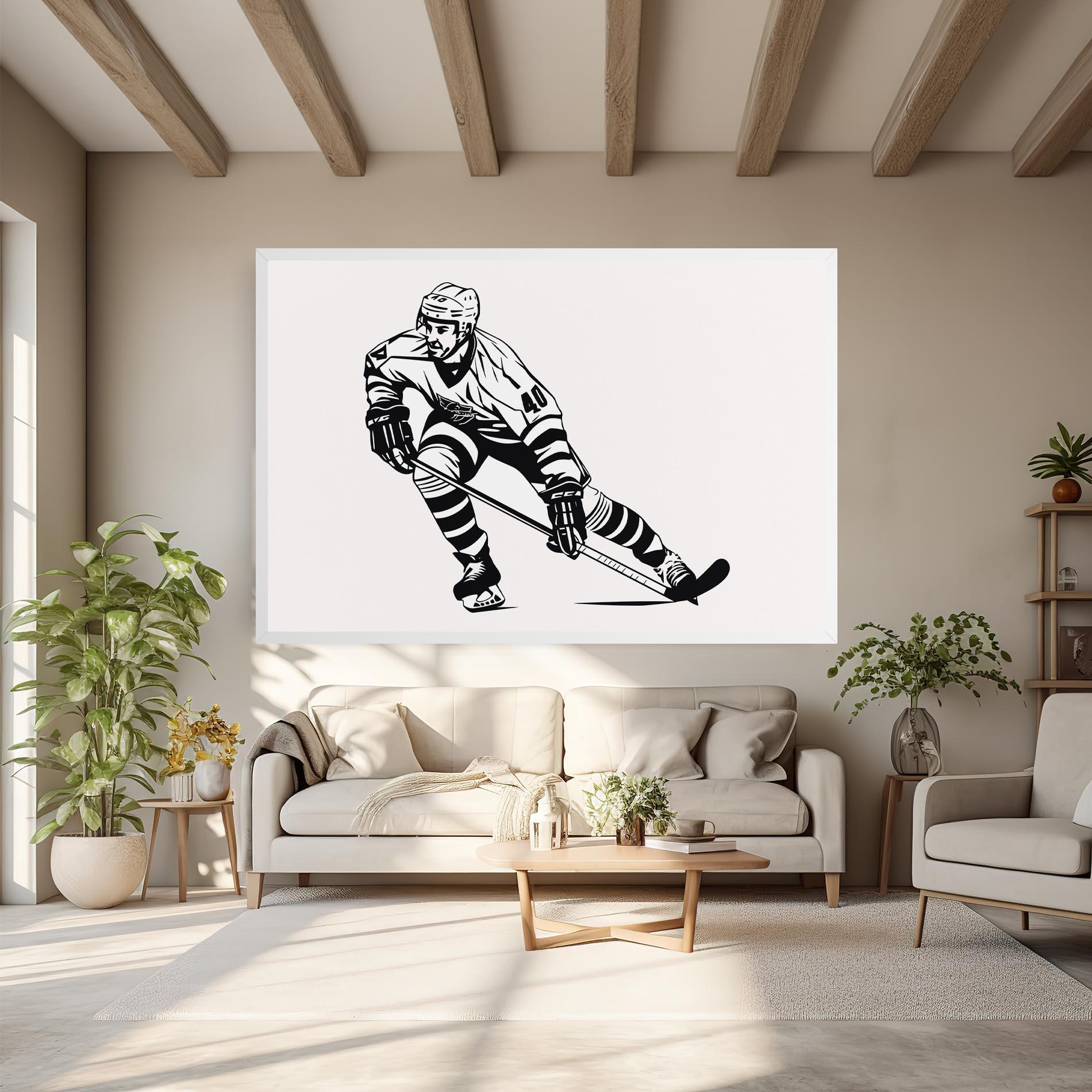 Leinwandbild Hockey Player mockup 6