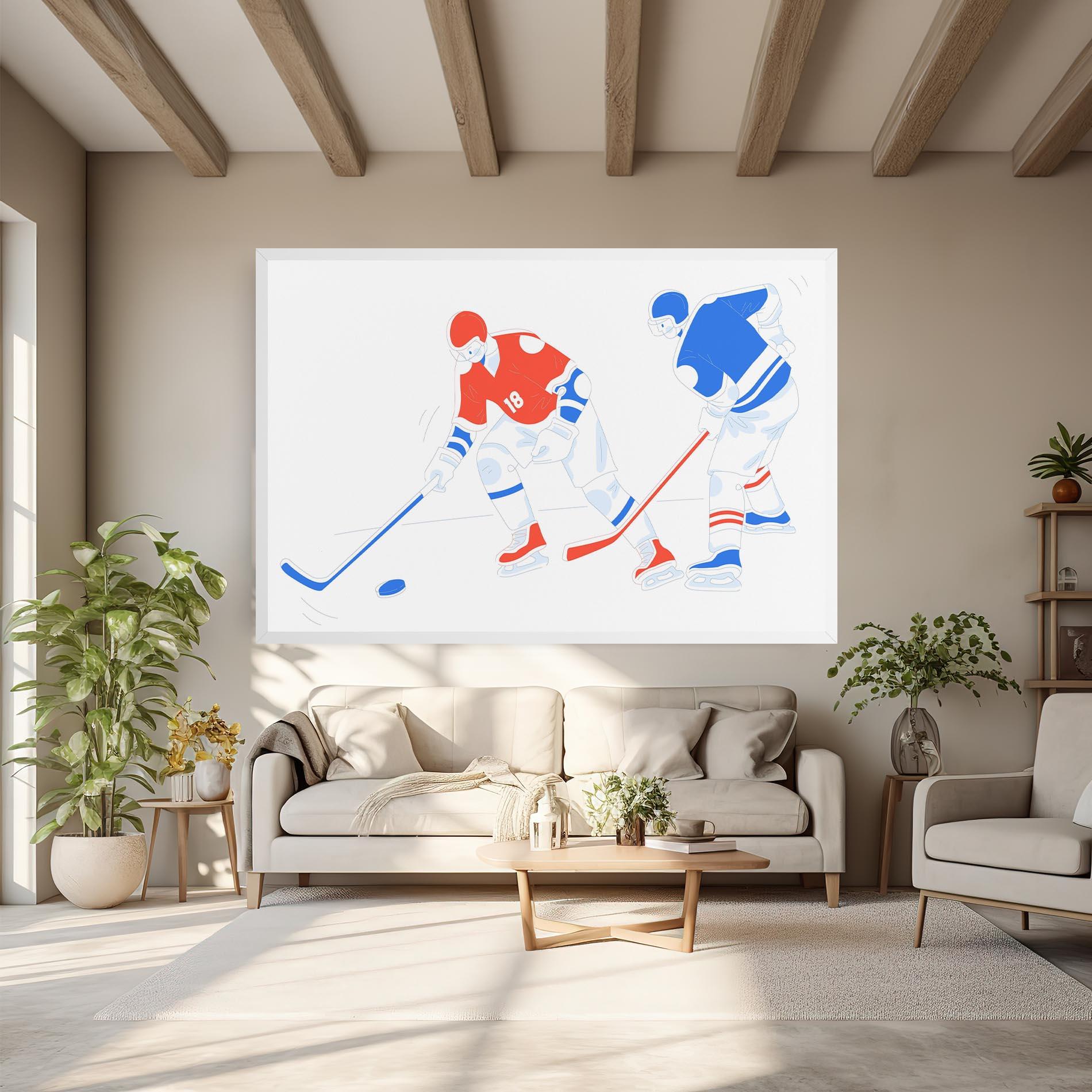 Leinwandbild Orange Blue Hockey mockup 6