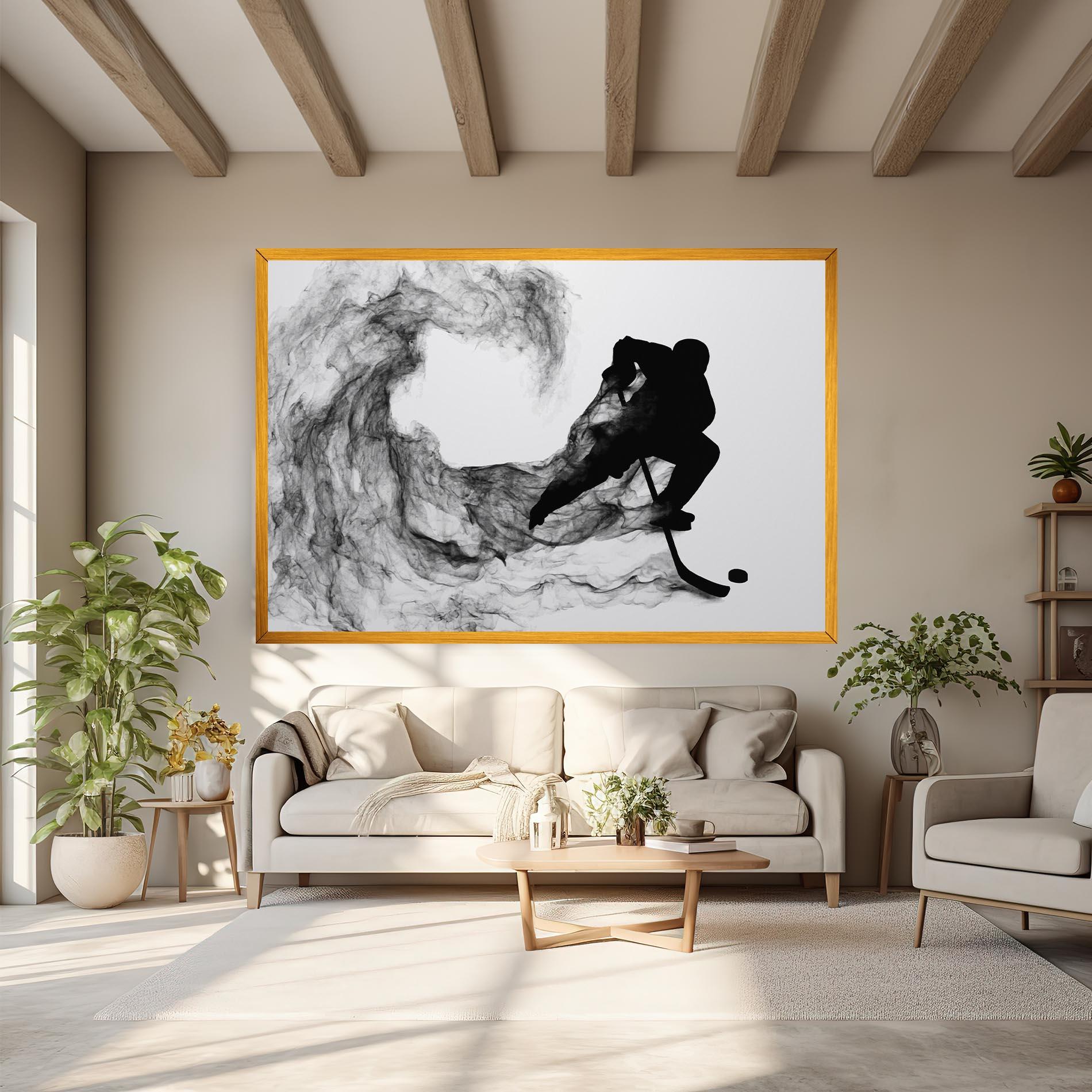 Leinwandbild Black Smoke Hockey mockup 6