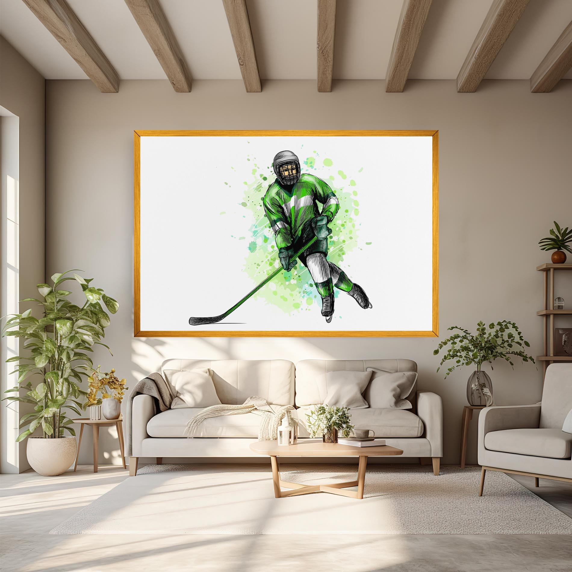 Leinwandbild Green Hockey mockup 6
