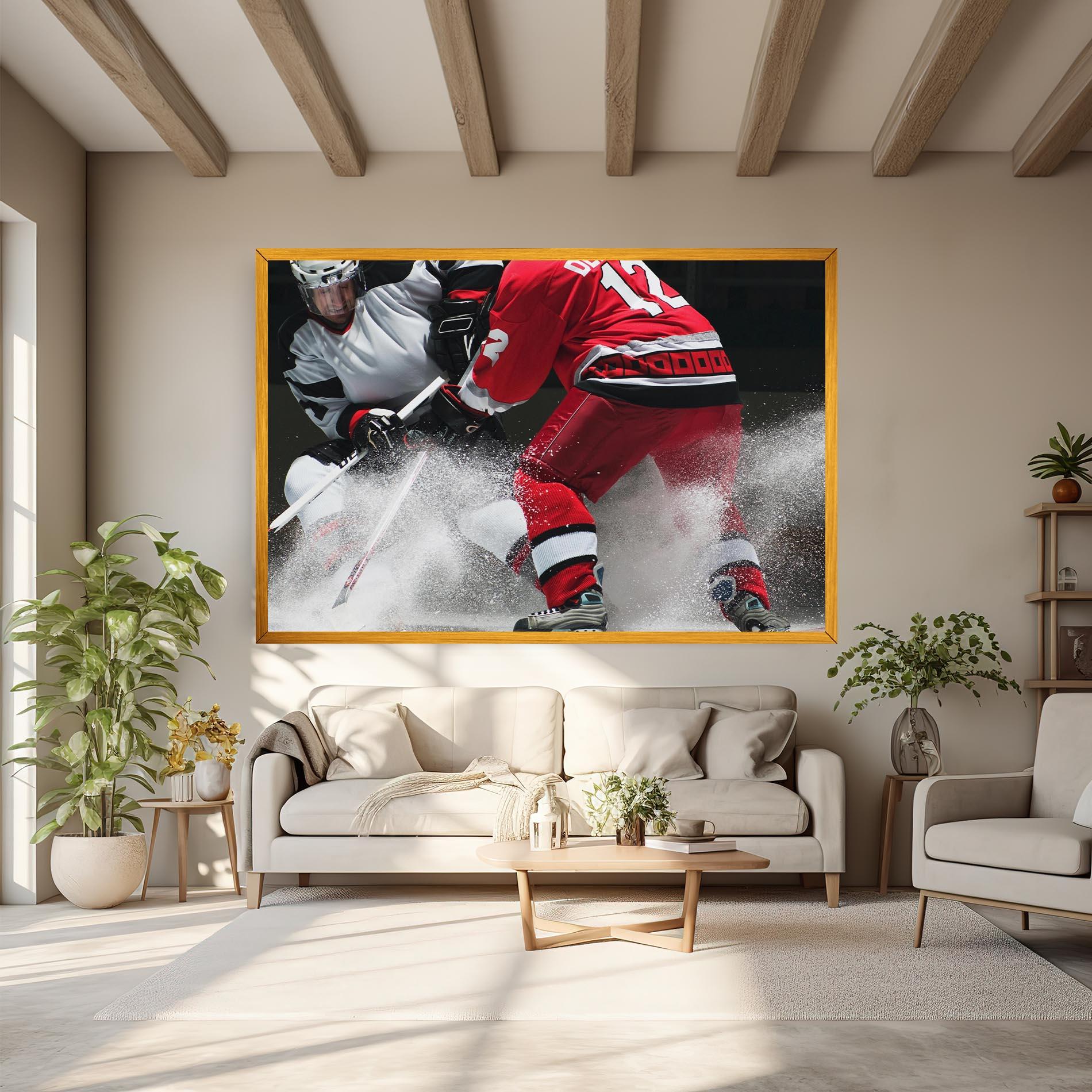 Leinwandbild Red Hokey Player mockup 6