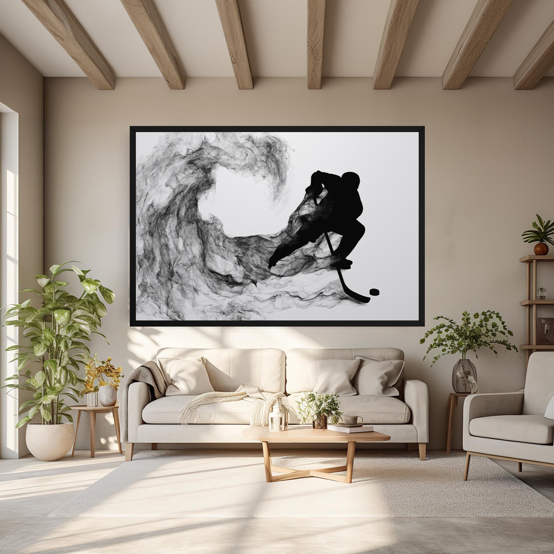 Leinwandbild Black Smoke Hockey mockup 6