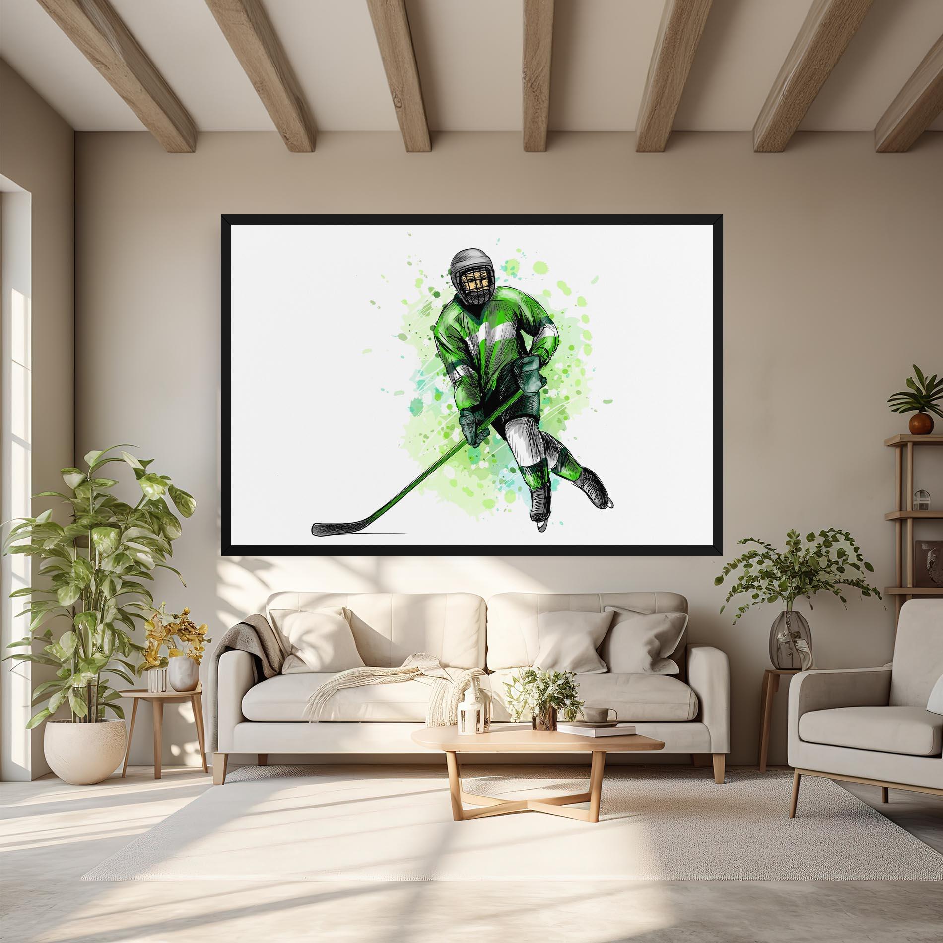 Leinwandbild Green Hockey mockup 6