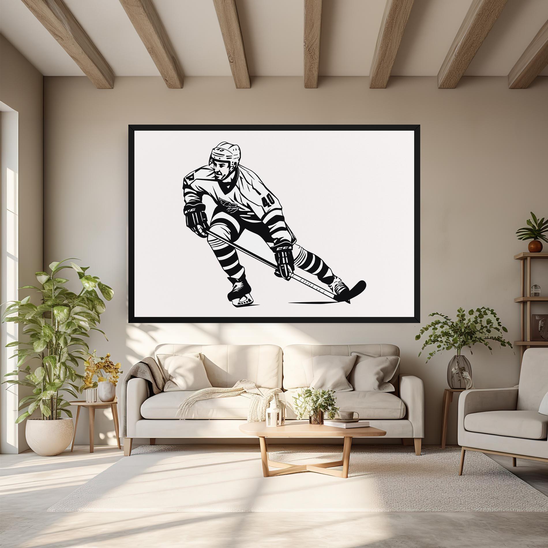 Leinwandbild Hockey Player mockup 6
