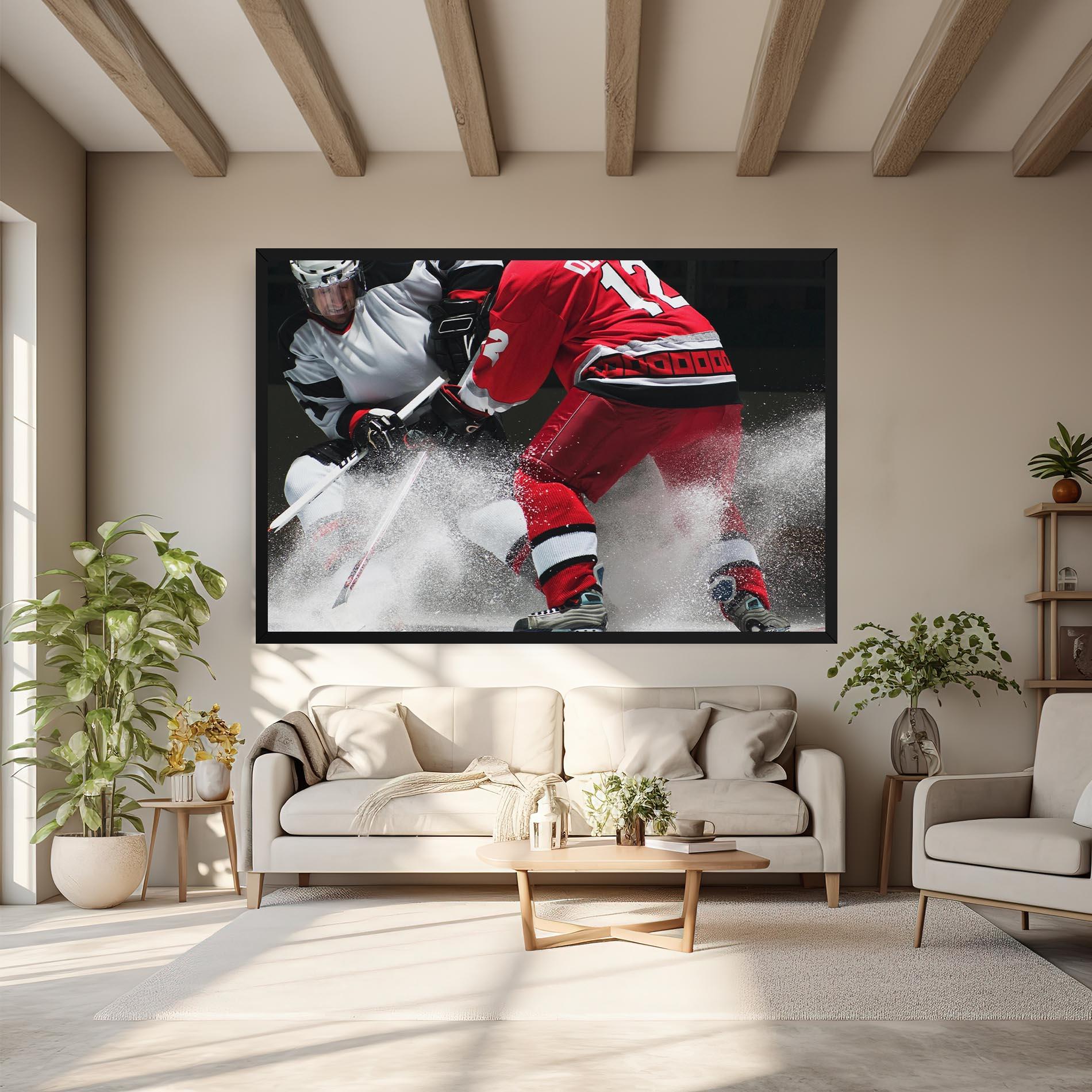 Leinwandbild Red Hokey Player mockup 6