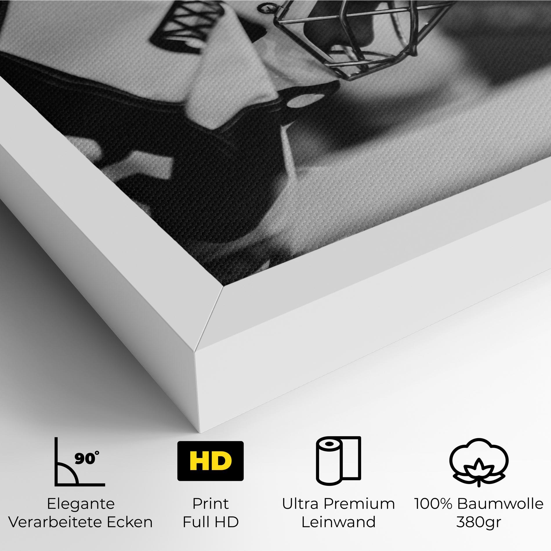 Leinwandbild Black White Hockey mockup 4