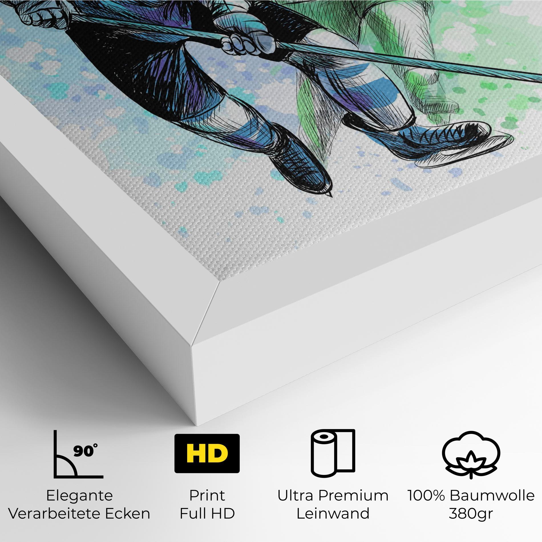 Leinwandbild Green Blue Hockey mockup 4