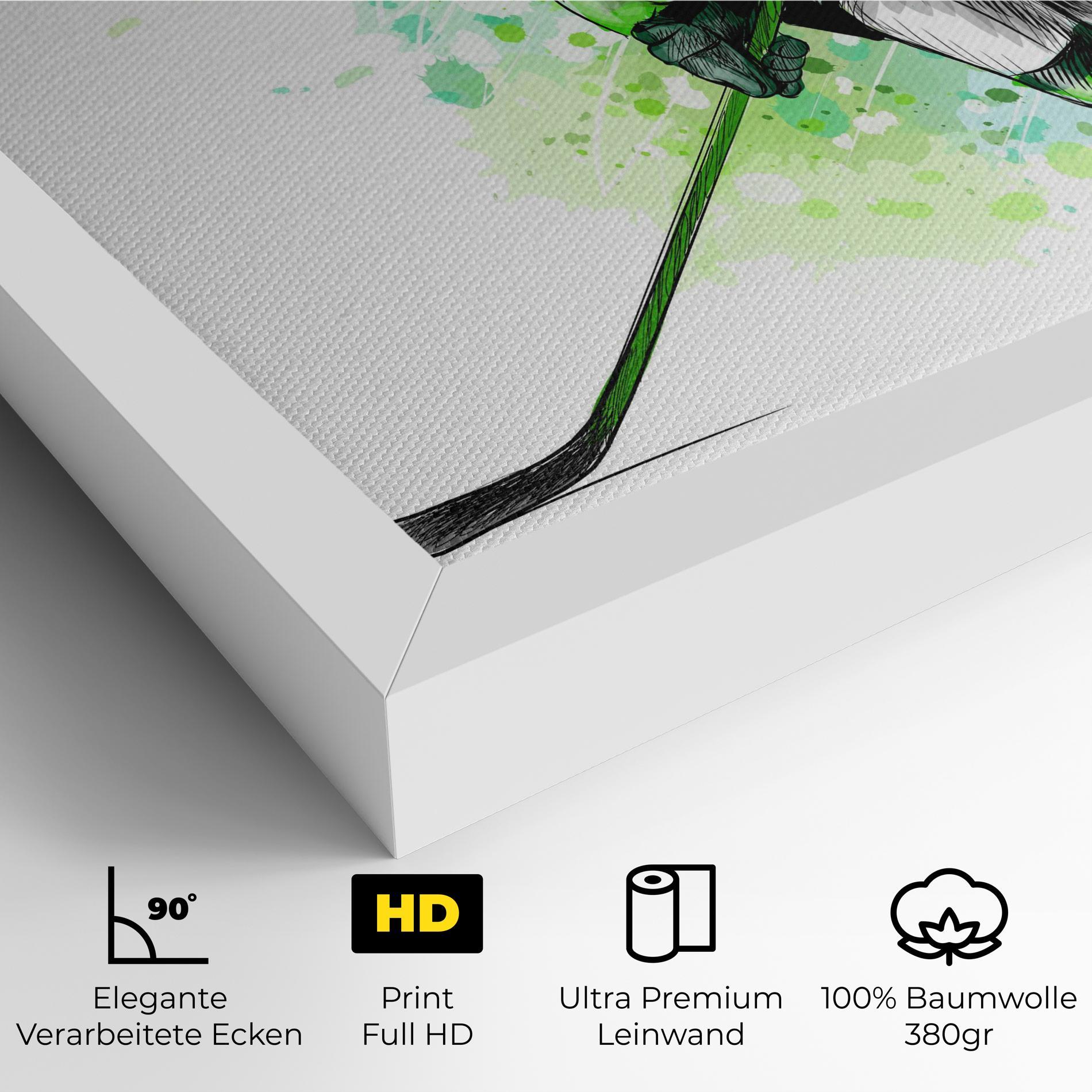 Leinwandbild Green Hockey mockup 4