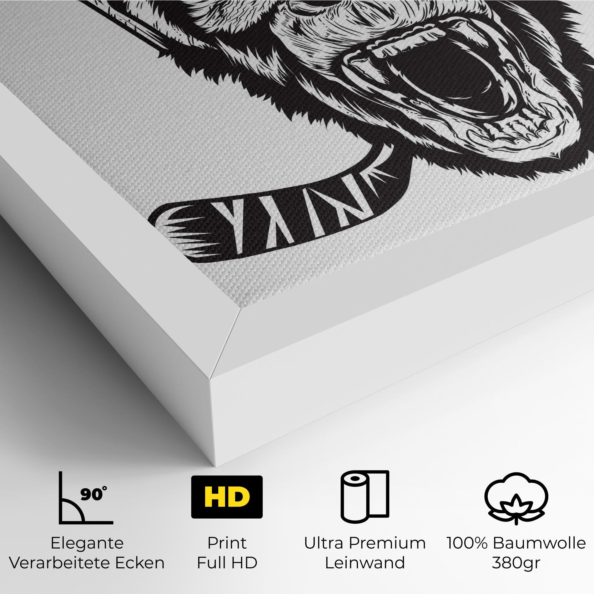 Leinwandbild Monkey Hockey mockup 4