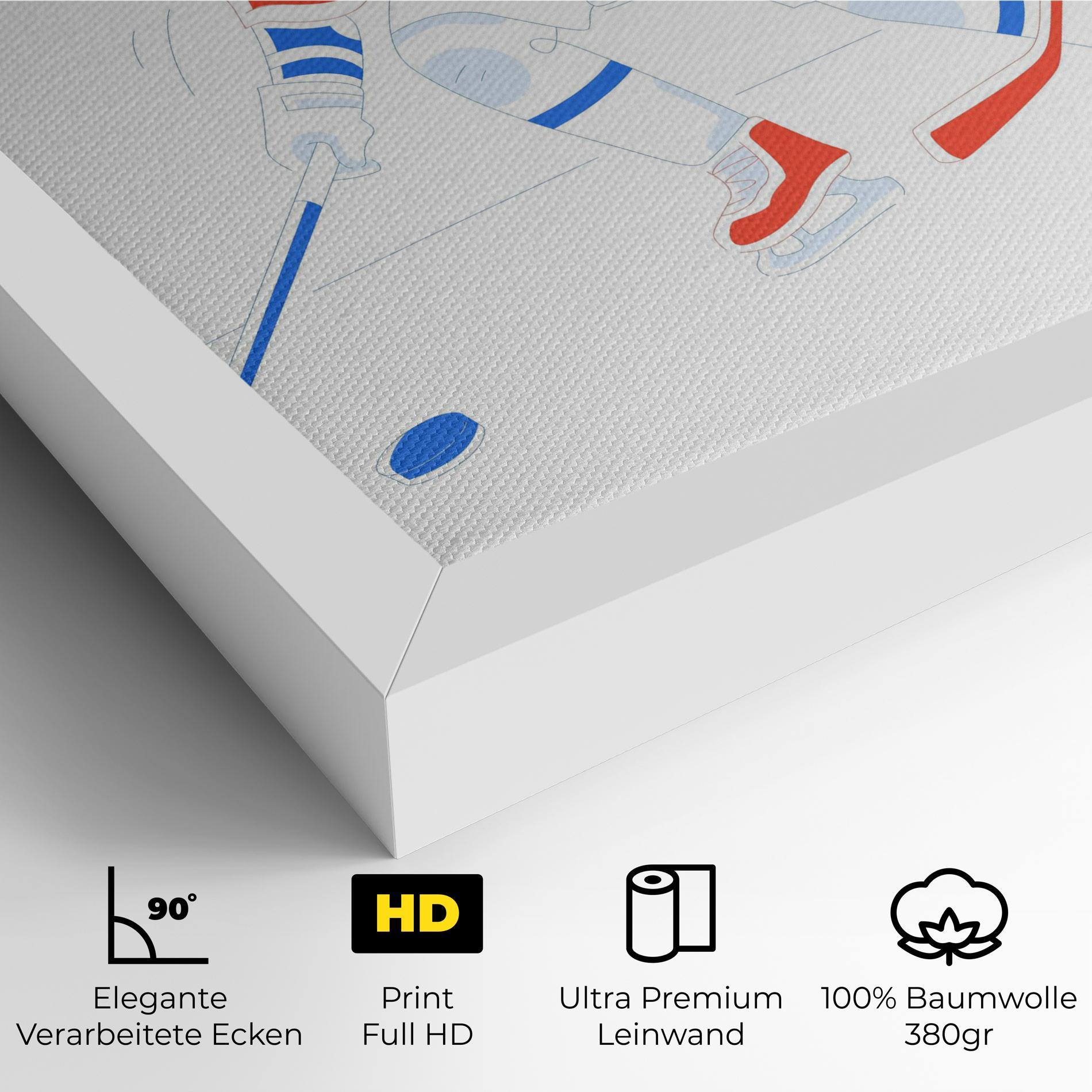 Leinwandbild Orange Blue Hockey mockup 4