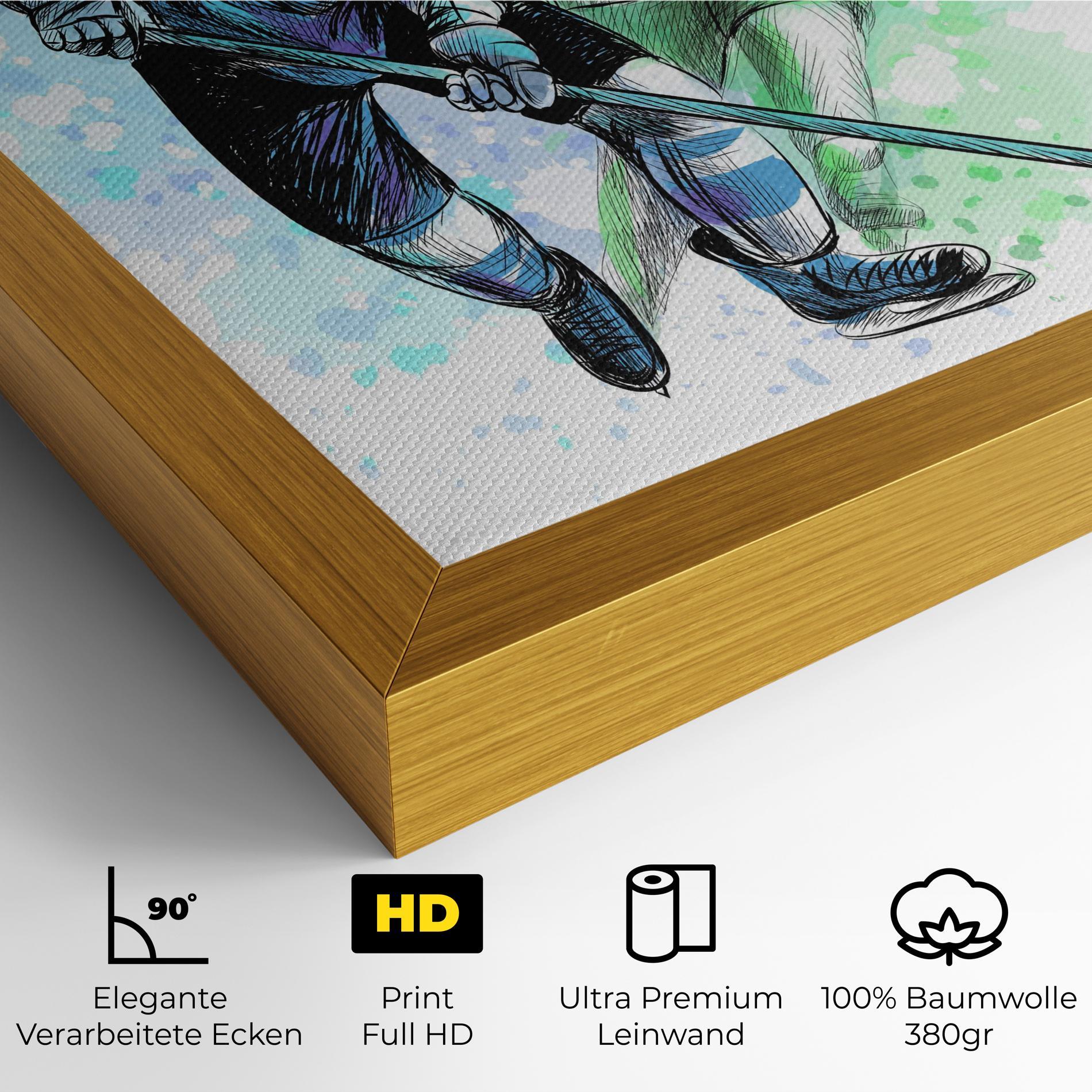 Leinwandbild Green Blue Hockey mockup 4