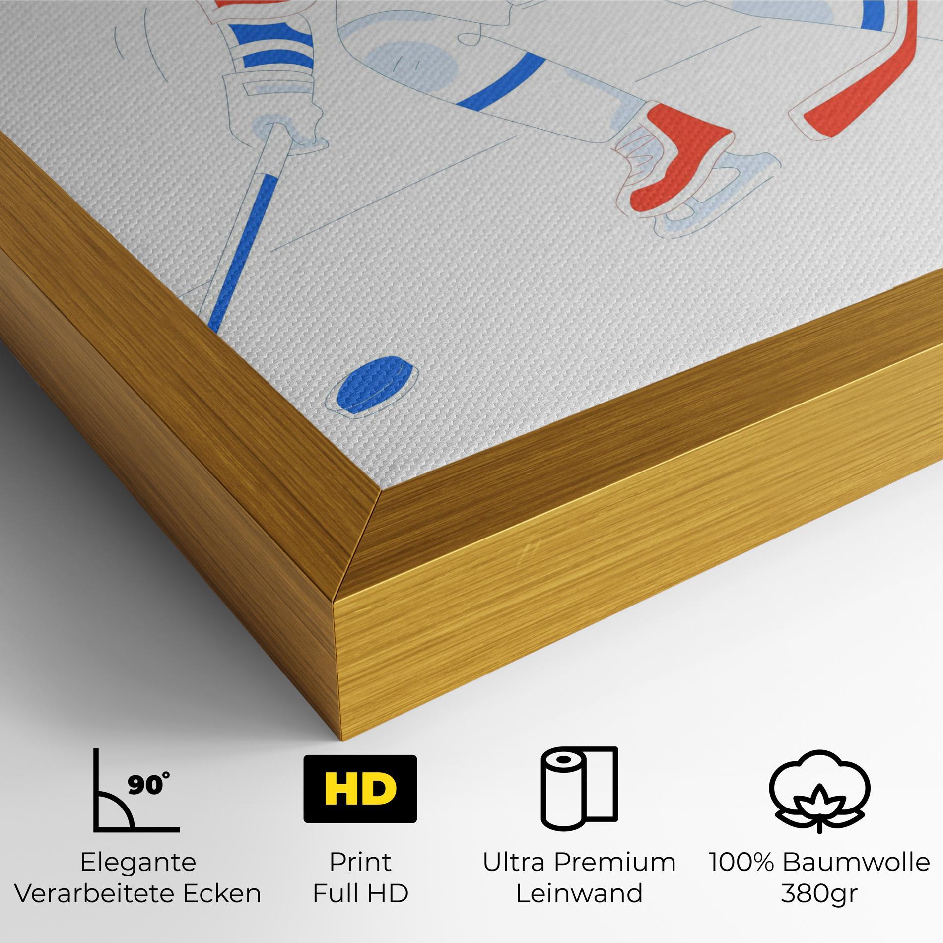 Leinwandbild Orange Blue Hockey mockup 4