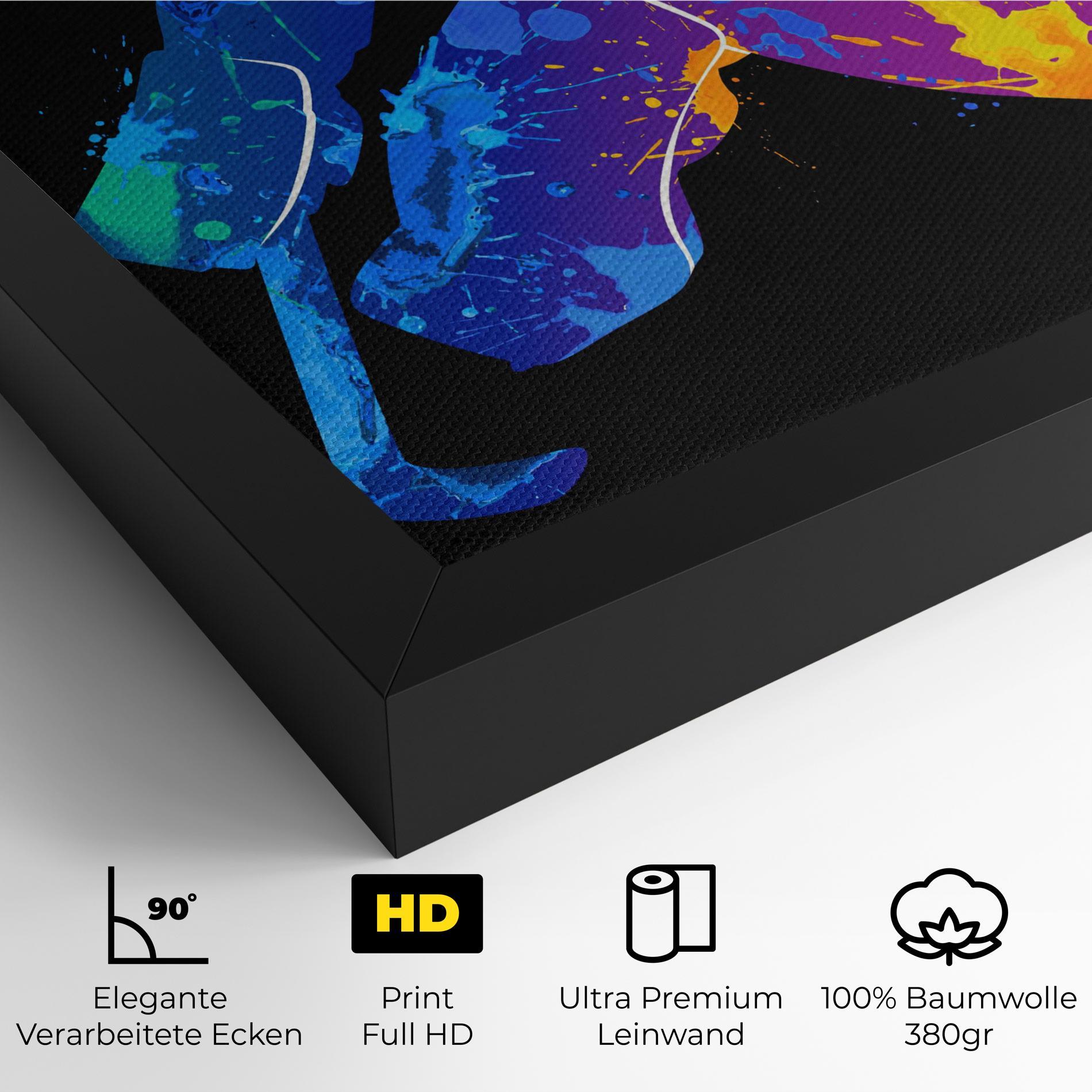 Leinwandbild Blue Purple Hockey mockup 4