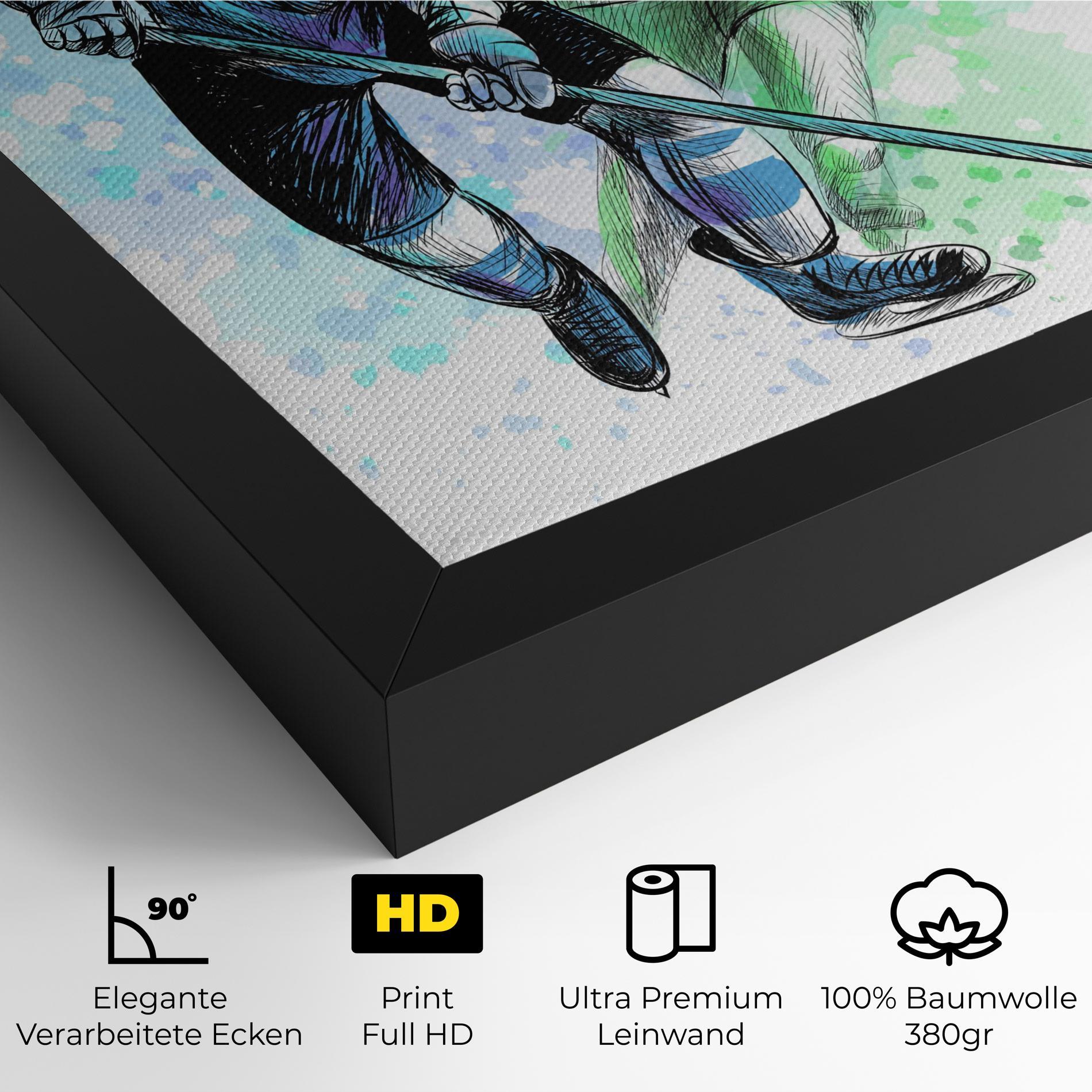 Leinwandbild Green Blue Hockey mockup 4