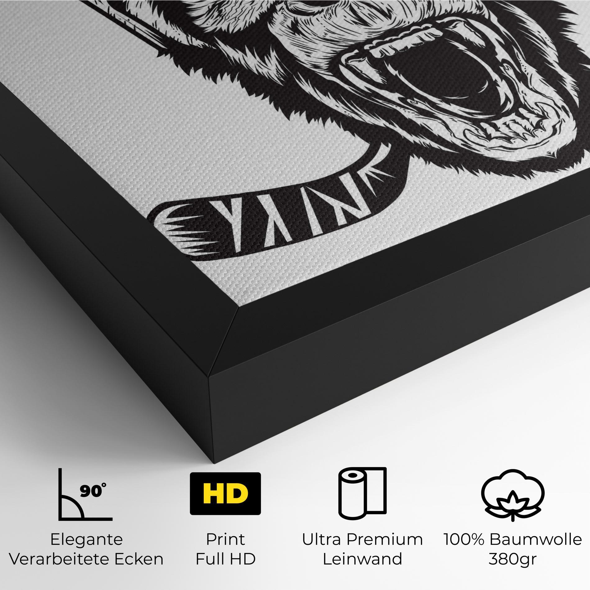 Leinwandbild Monkey Hockey mockup 4