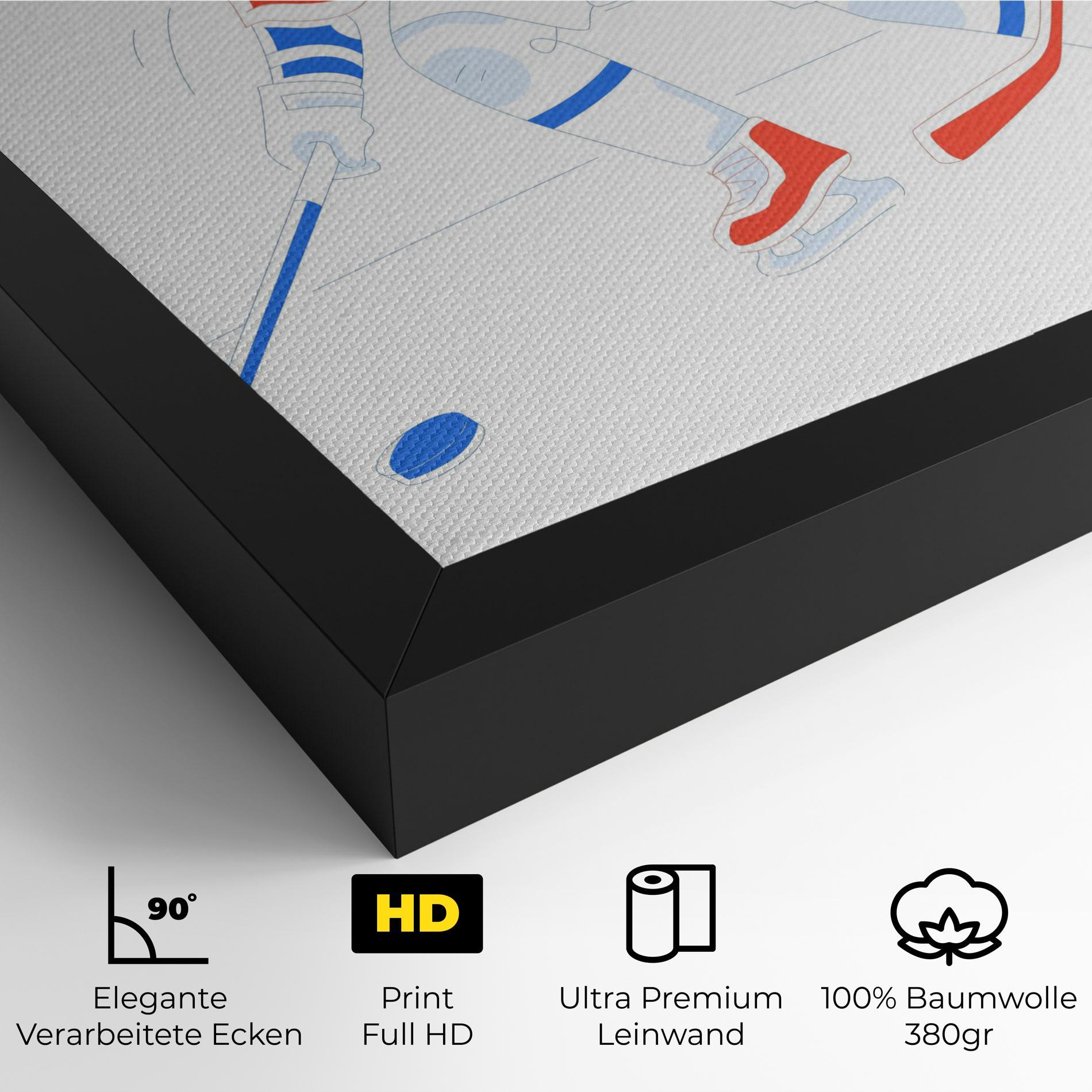 Leinwandbild Orange Blue Hockey mockup 4