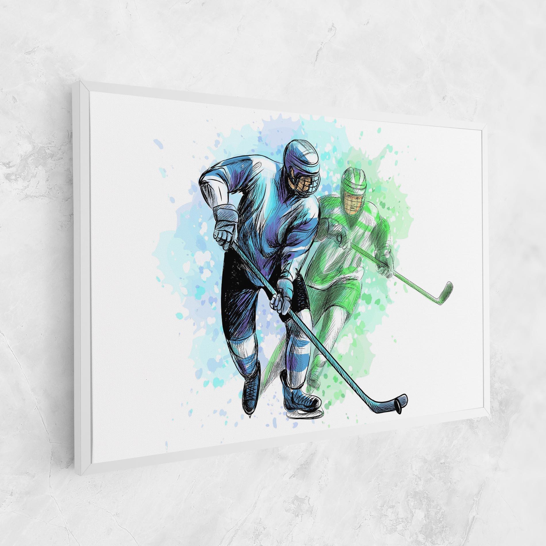 Leinwandbild Green Blue Hockey mockup 1