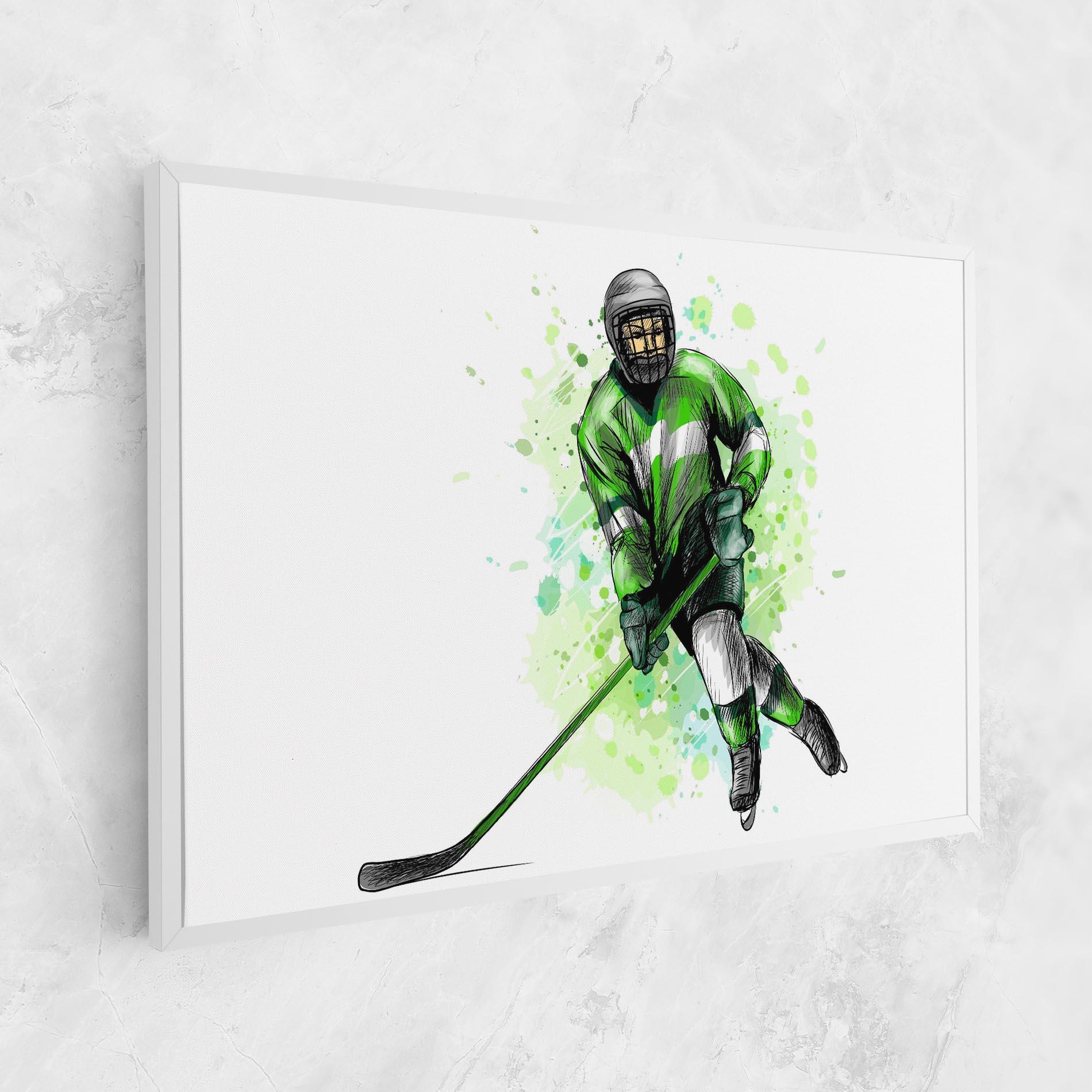 Leinwandbild Green Hockey mockup 1