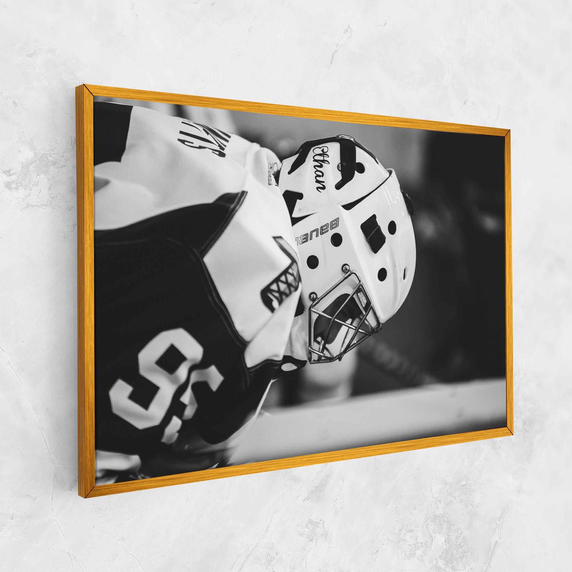 Leinwandbild Black White Hockey mockup 1