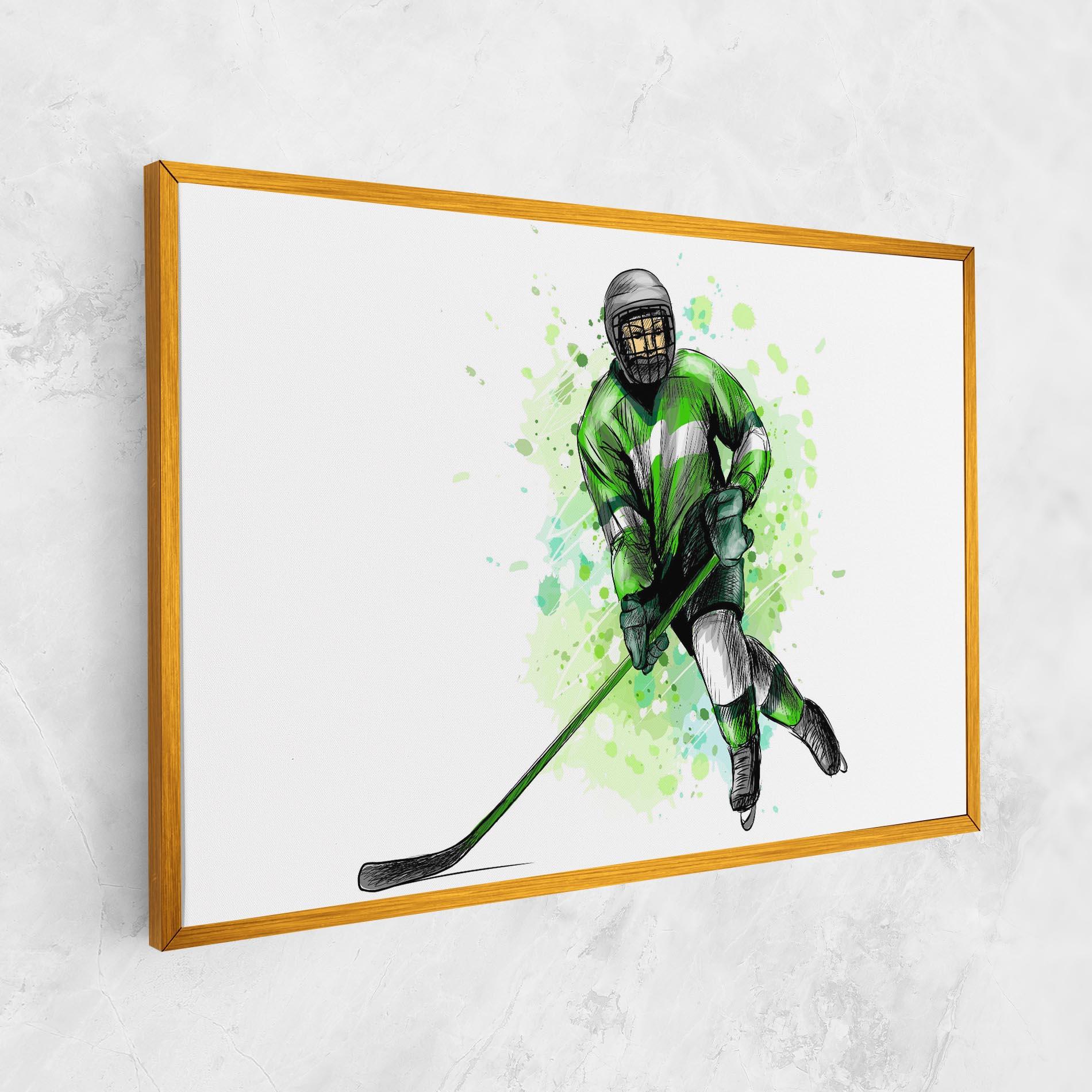 Leinwandbild Green Hockey mockup 1