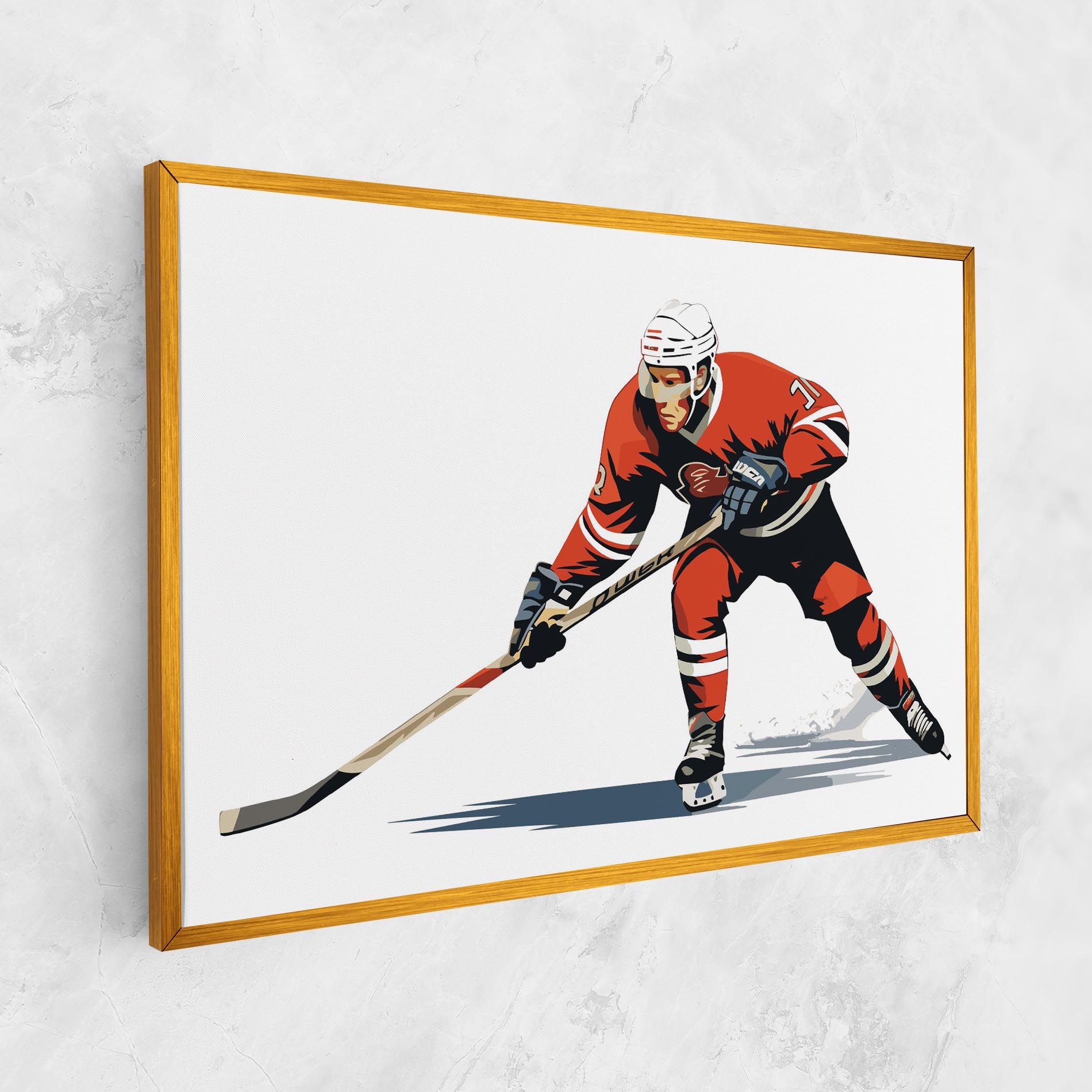 Hockey Orange Player mockup 1