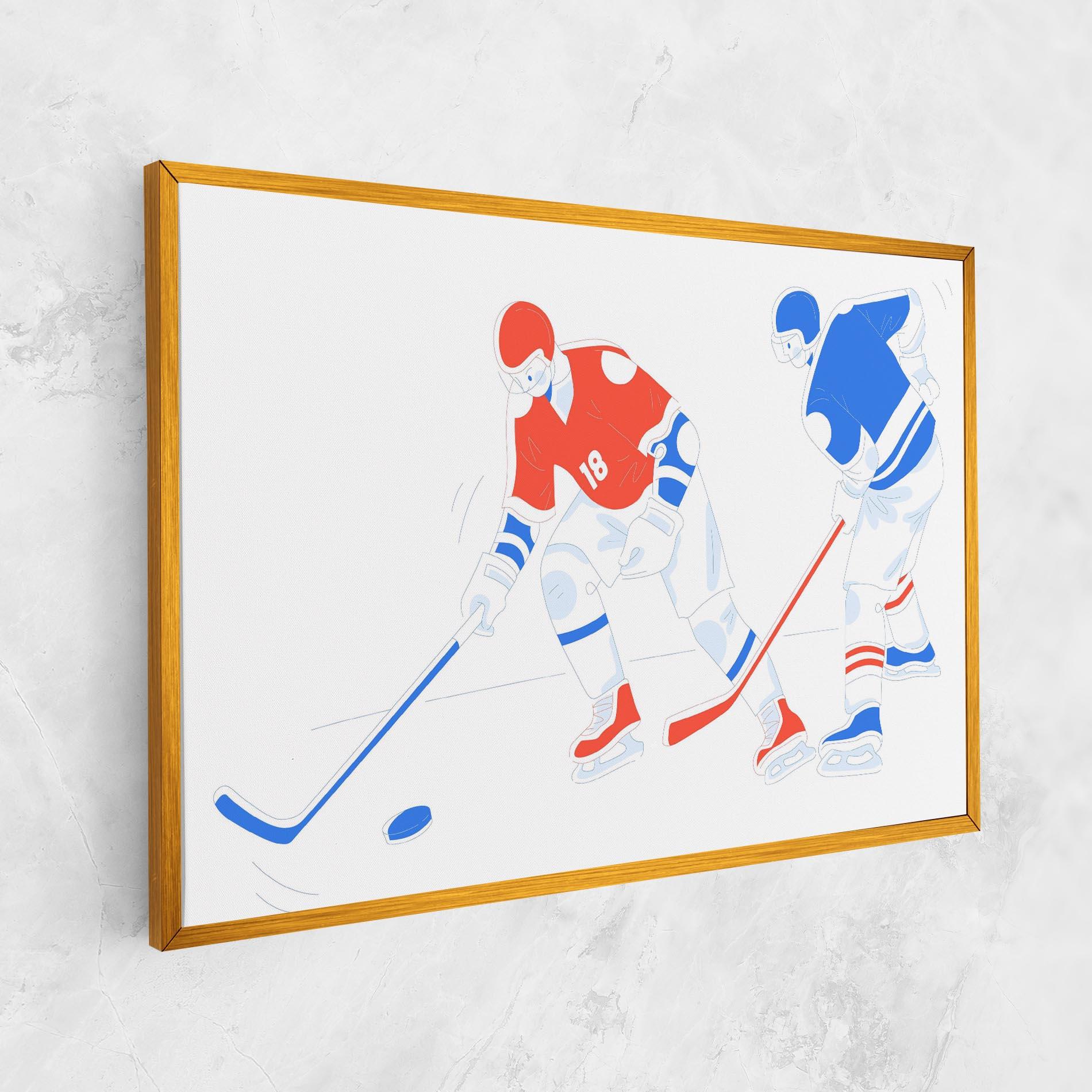 Leinwandbild Orange Blue Hockey mockup 1