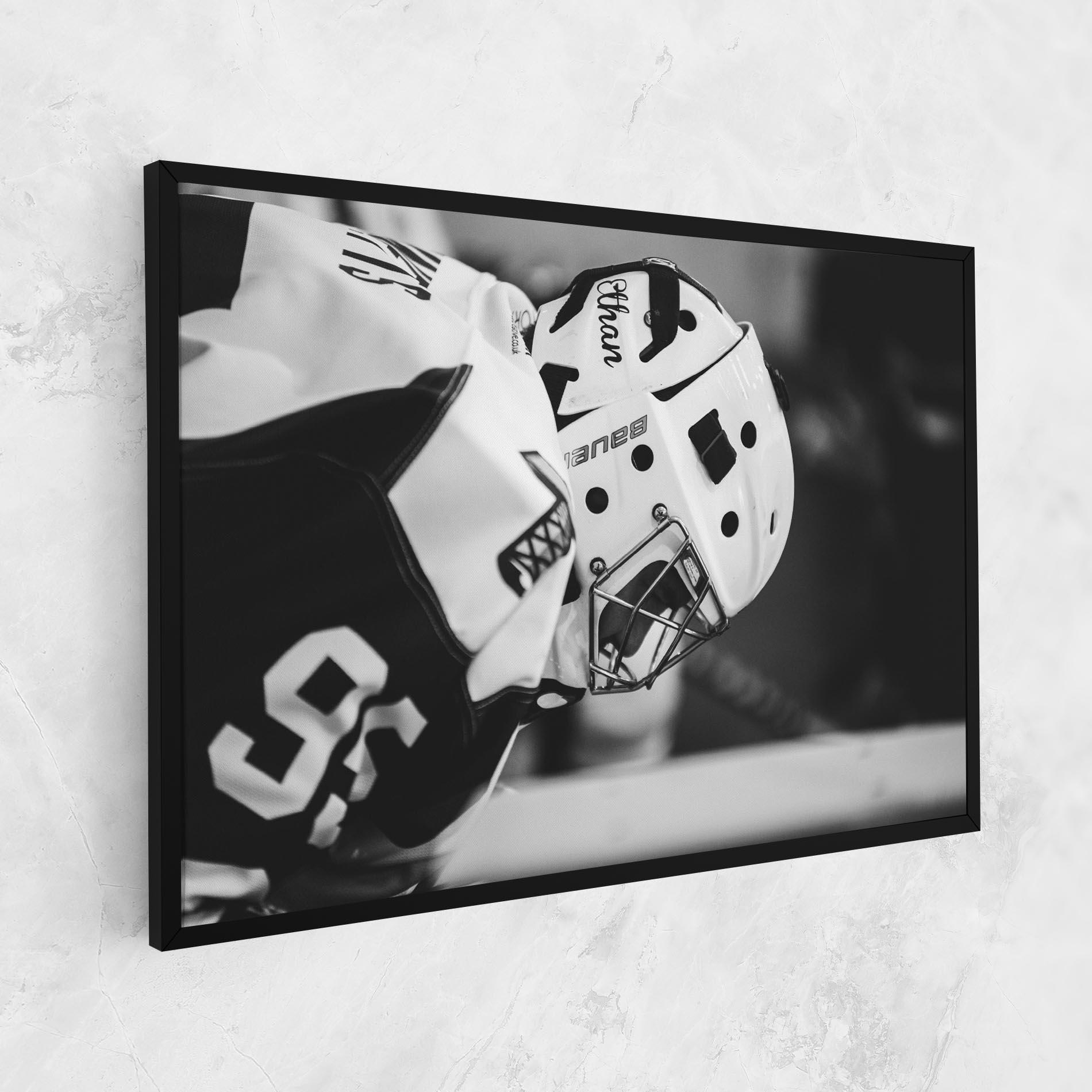 Leinwandbild Black White Hockey mockup 1
