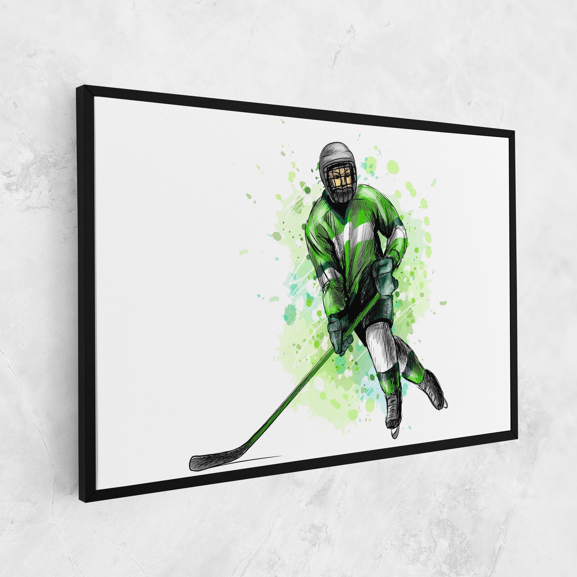 Leinwandbild Green Hockey mockup 1