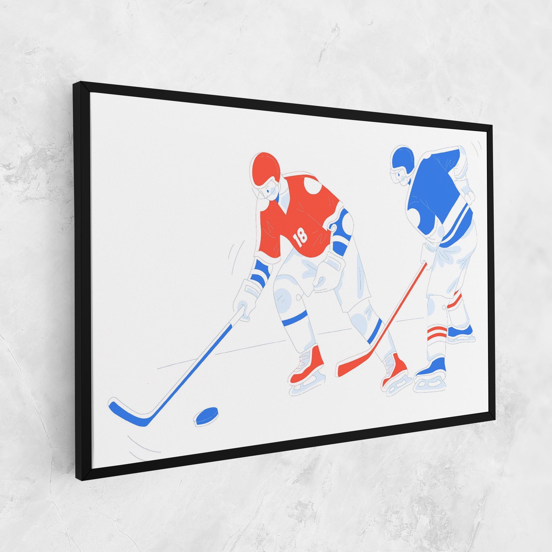 Leinwandbild Orange Blue Hockey mockup 1