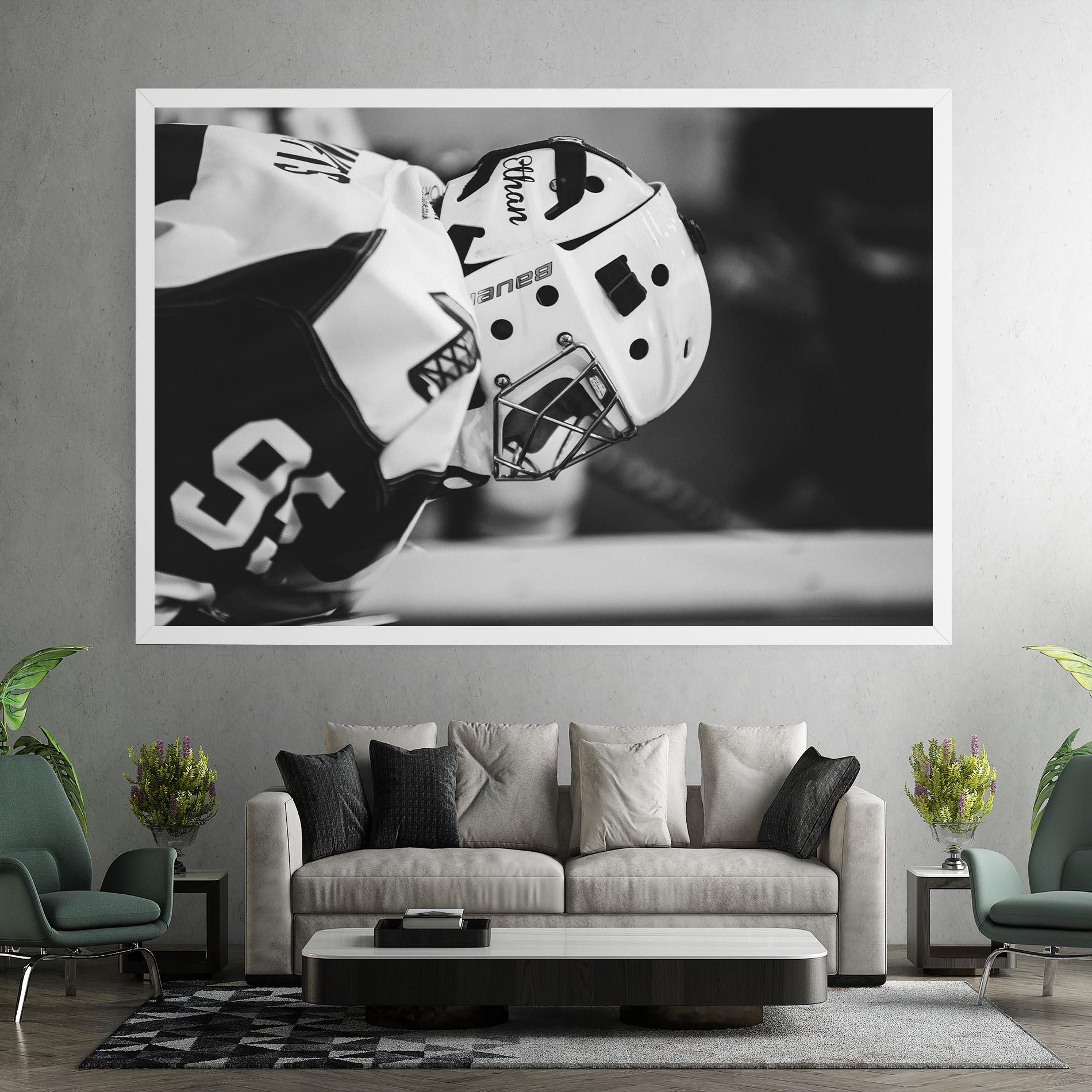 Leinwandbild Black White Hockey mockup 7