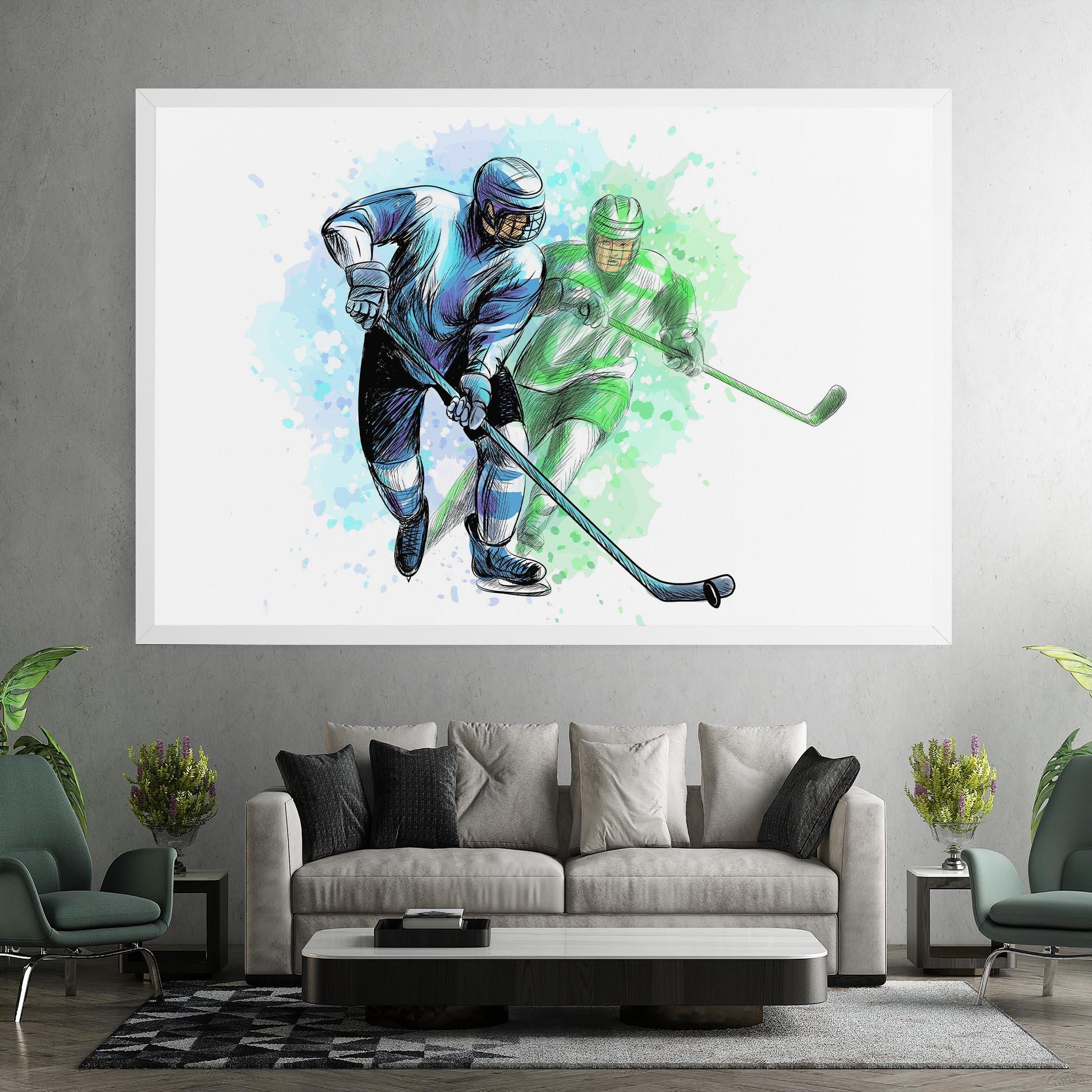 Leinwandbild Green Blue Hockey mockup 7