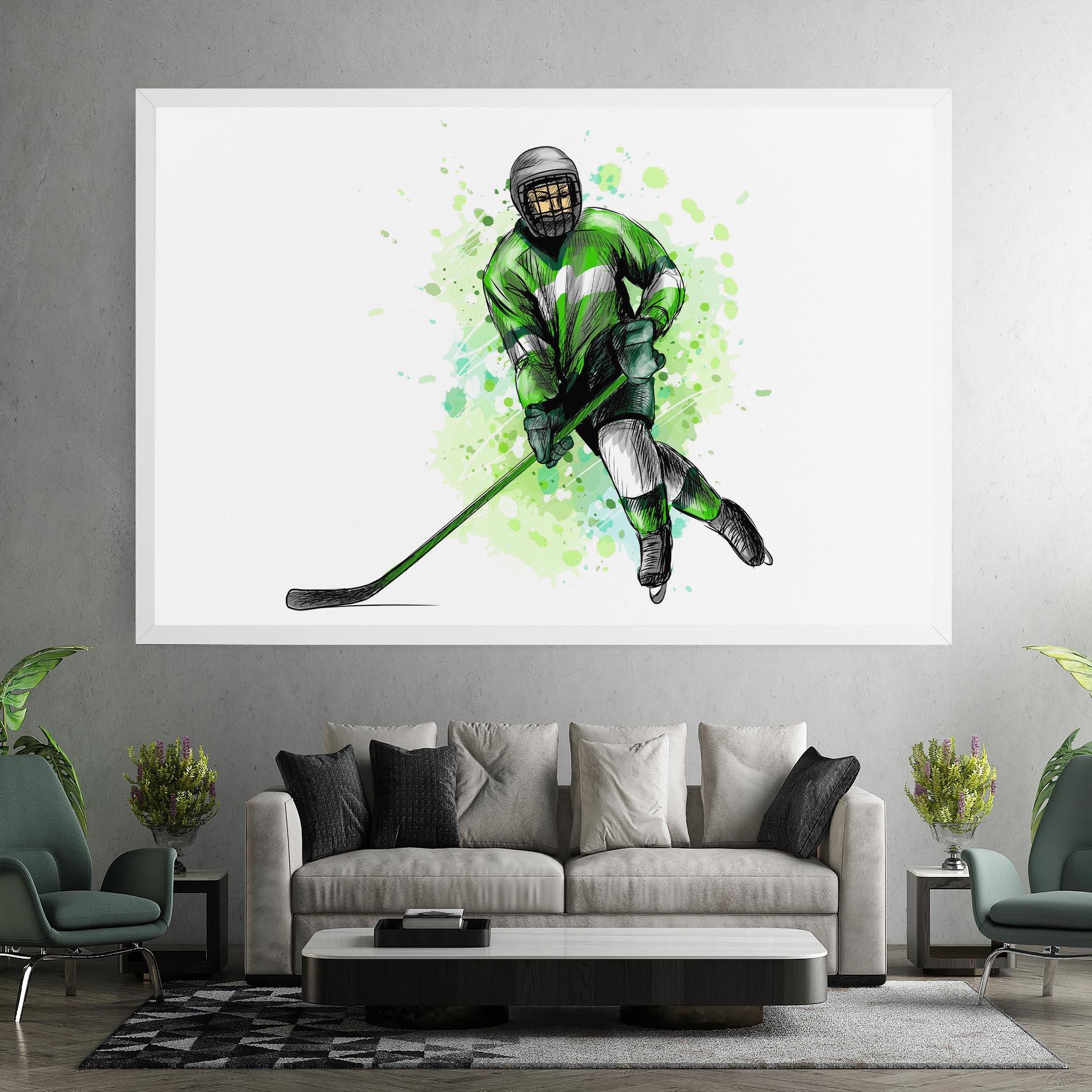Leinwandbild Green Hockey mockup 7