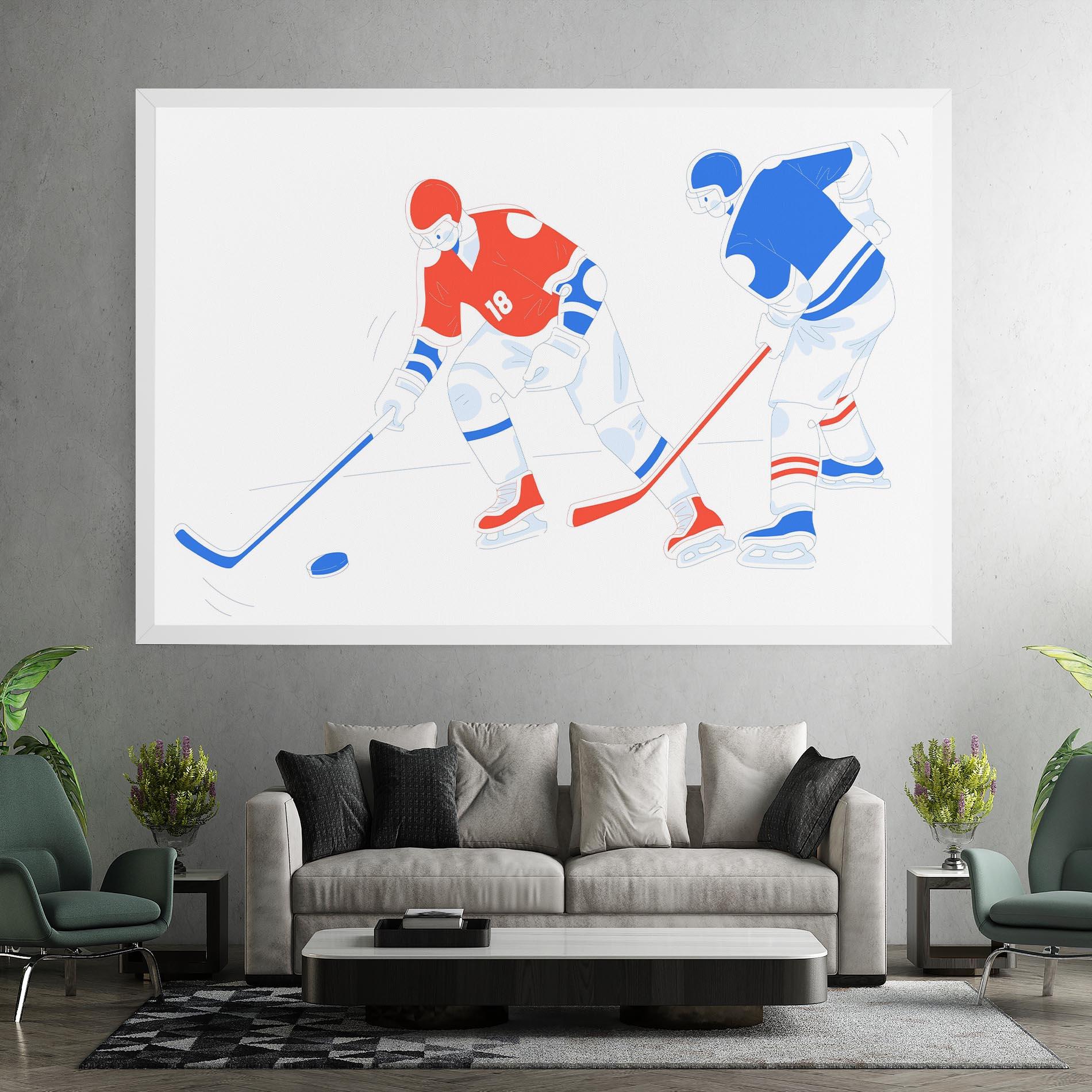 Leinwandbild Orange Blue Hockey mockup 7